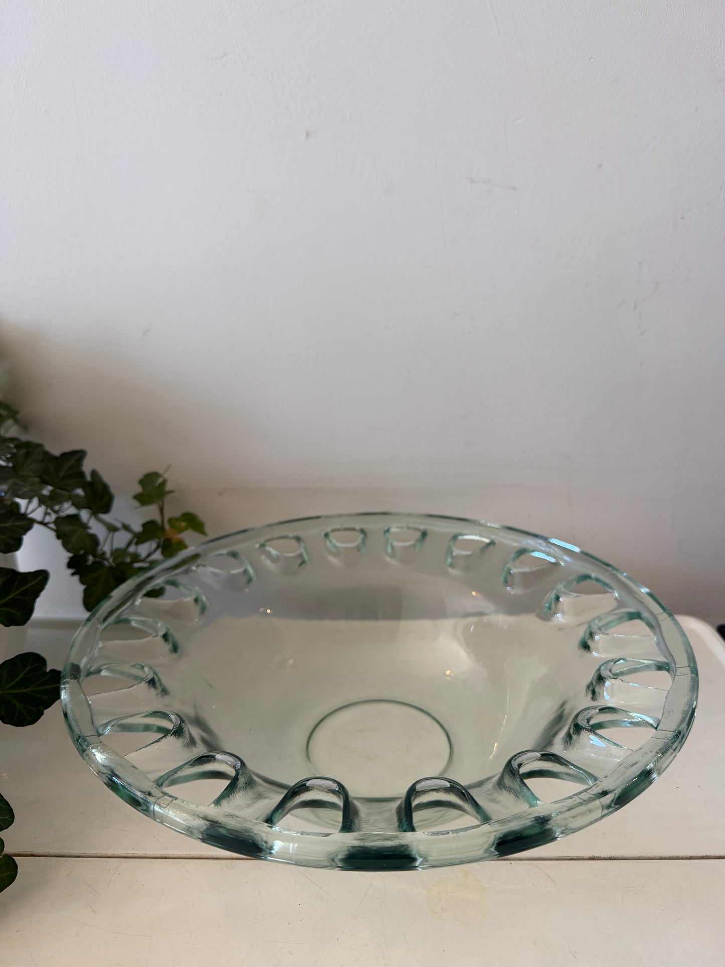 Mid Century schaal Georgia Green Glas