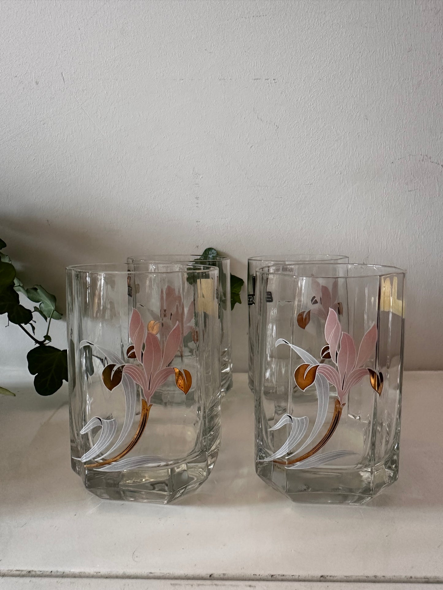 Jaren 80 kristallen glazen waterglazen whiskey glazen