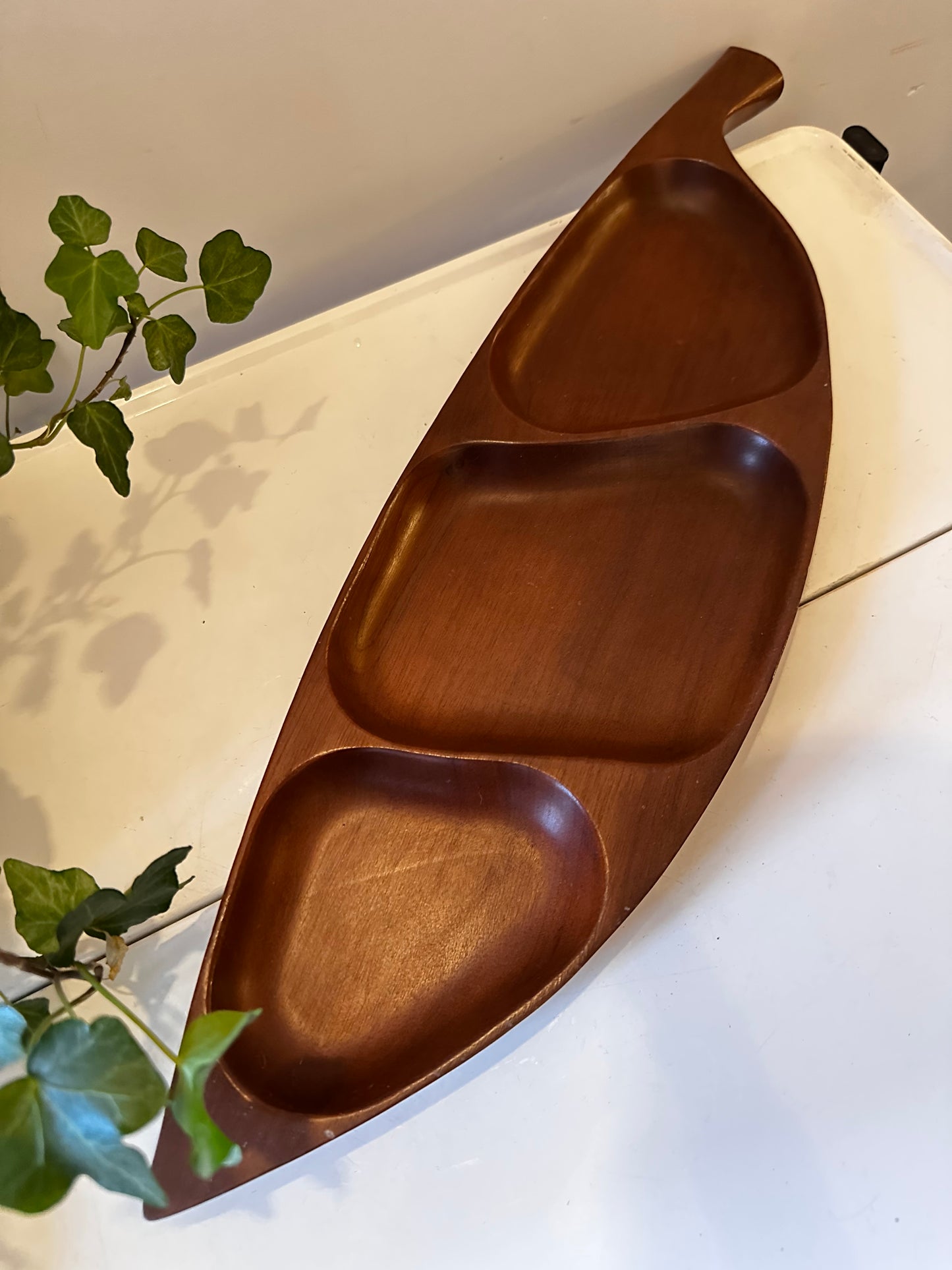 Houten jaren 70 serveerschaal