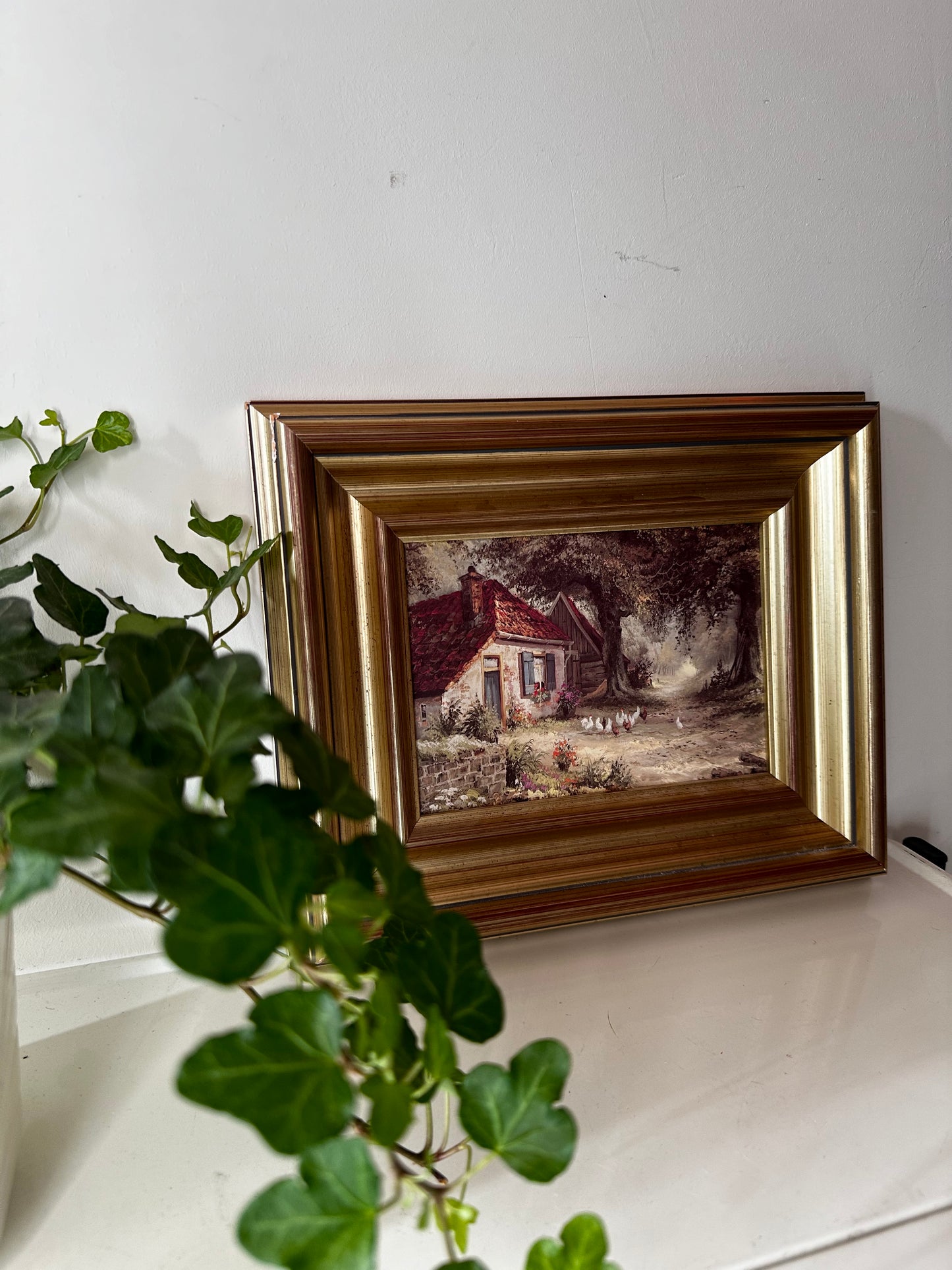 Vintage prentje met goudkleurig lijstje