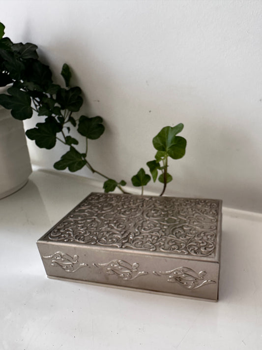 Vintage zilverkleurig bewaardoosje