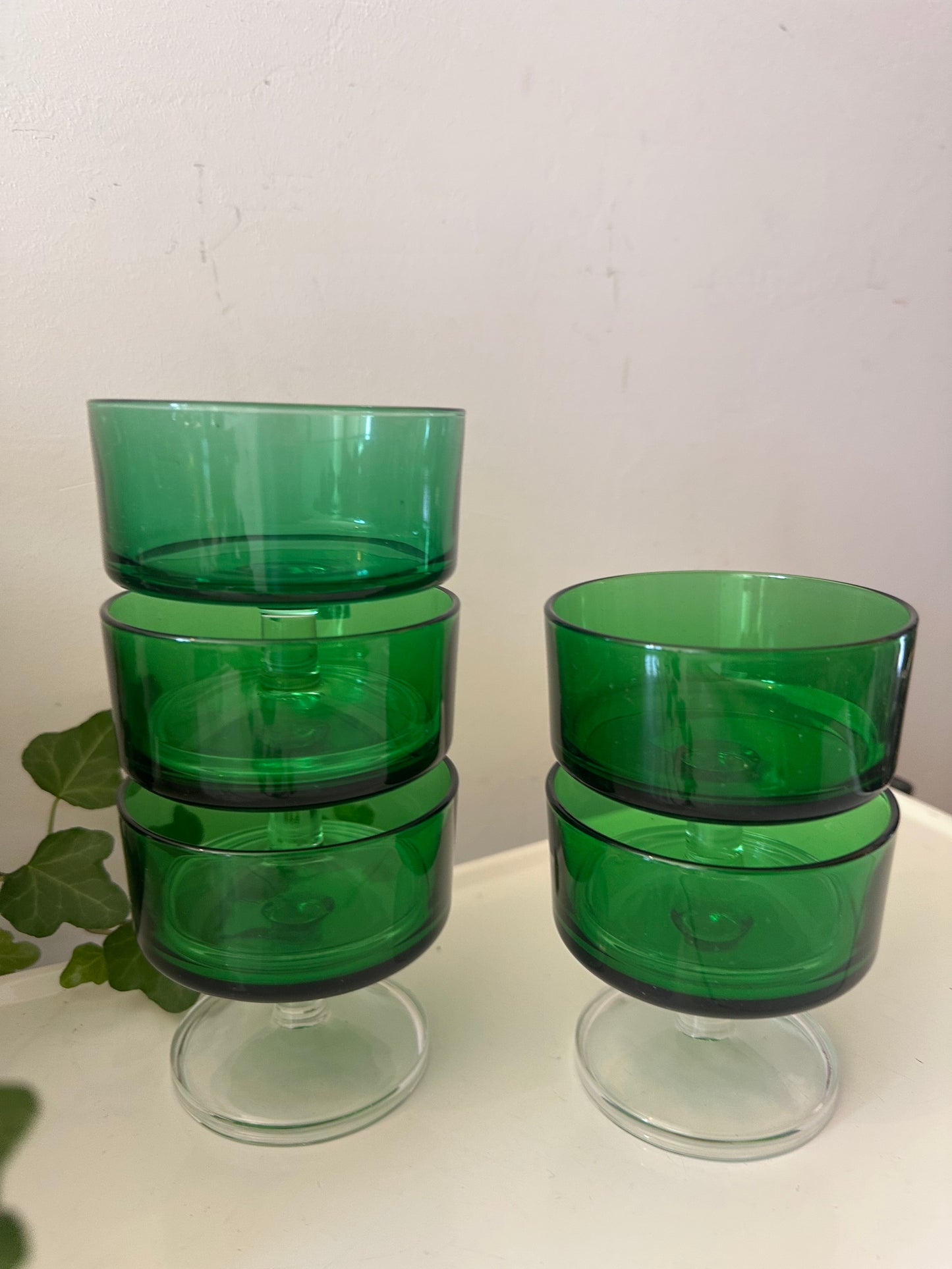 Set van 5 Luminarc glazen groen