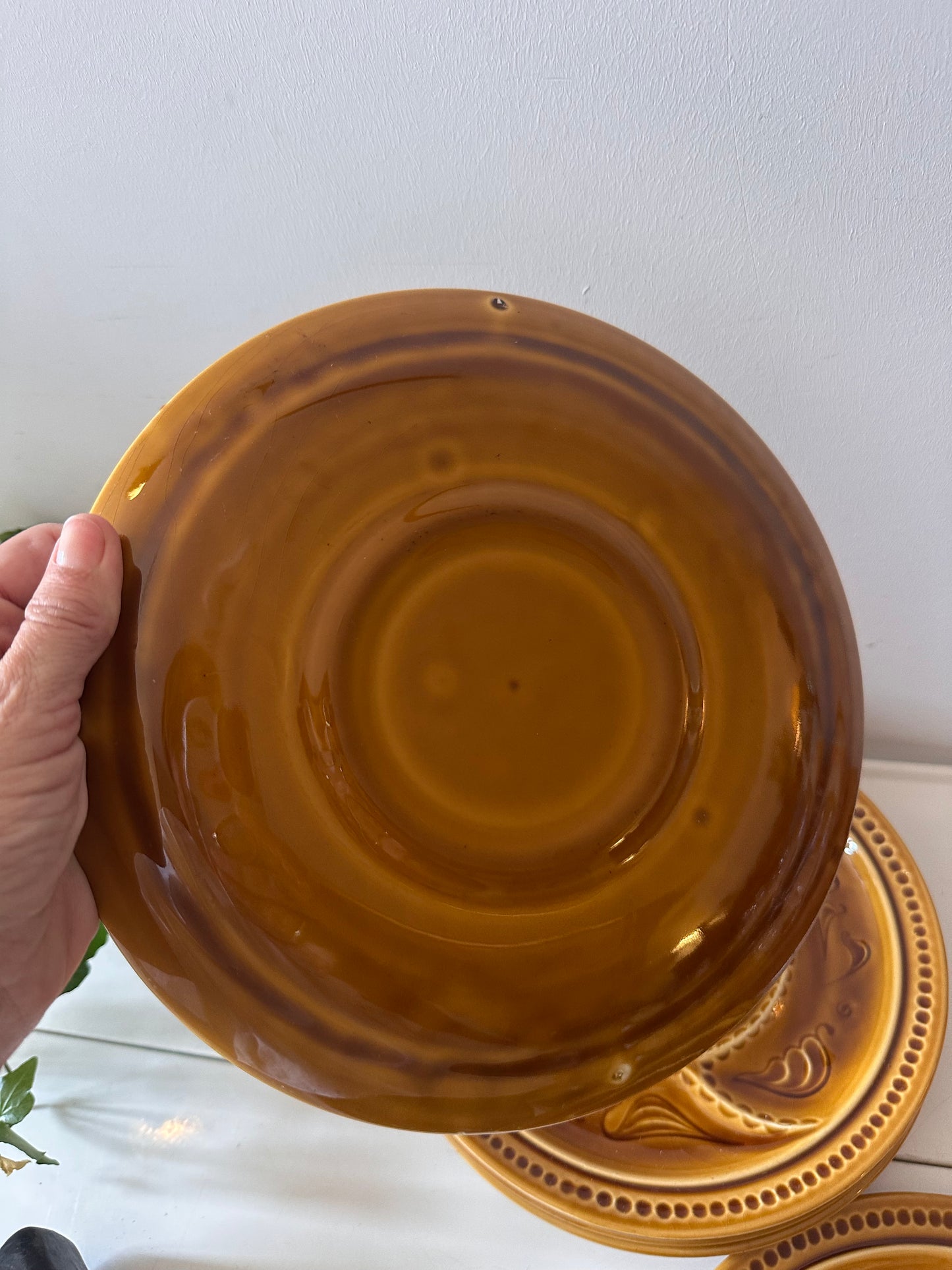 Set van 6 keramieken jaren 70 borden