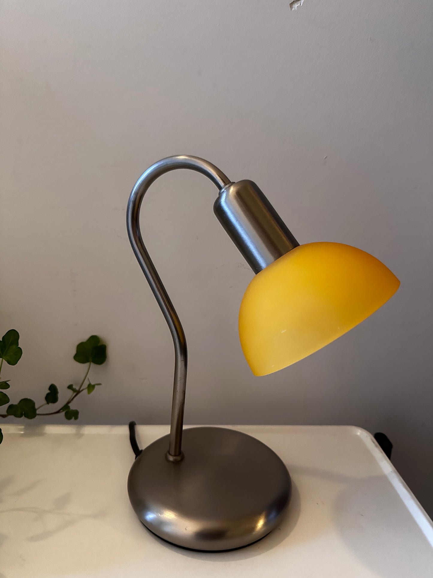 Vintage Jaren 80 lamp chroom met glas