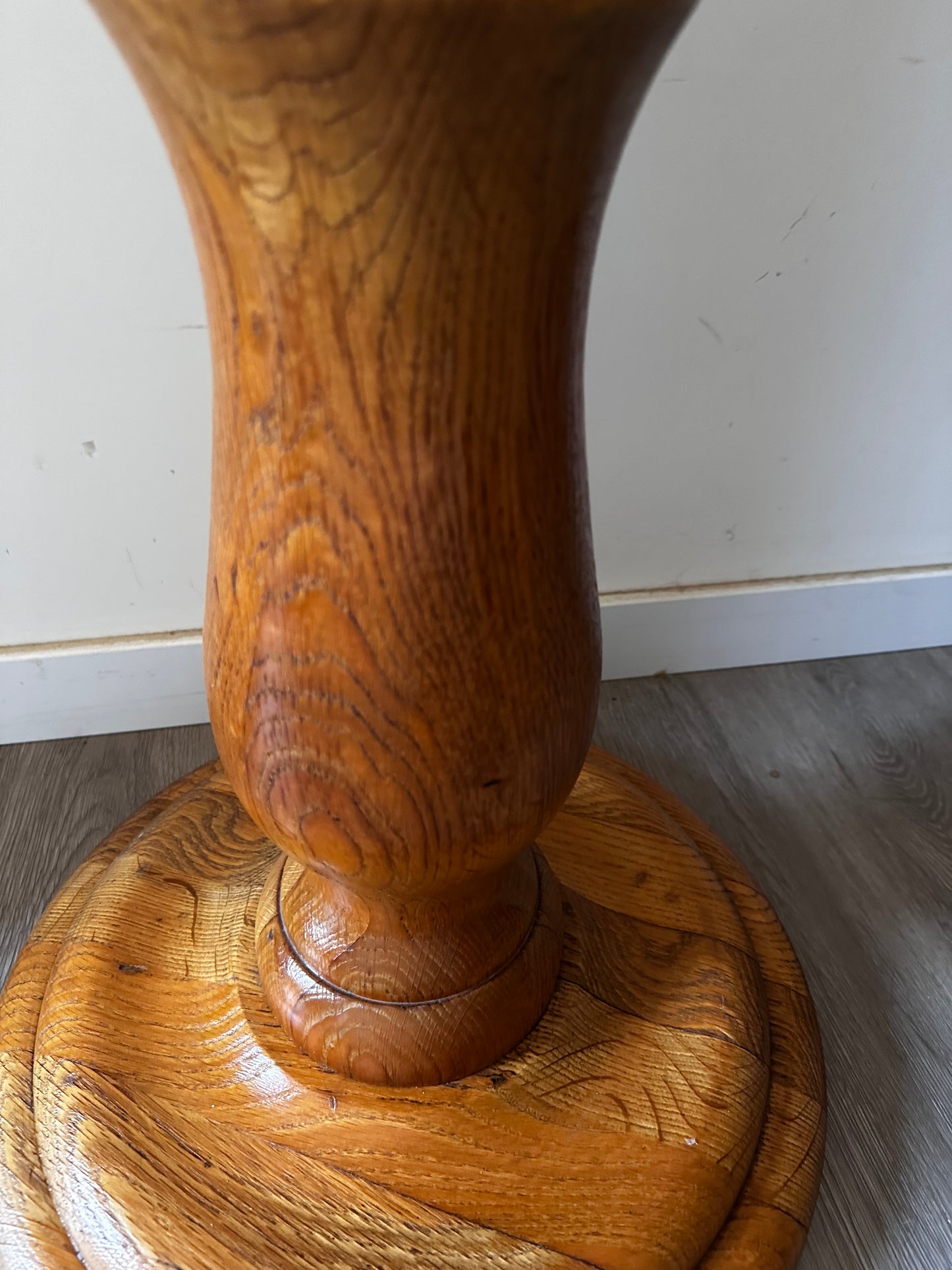 Staande lamp vloerlamp hout met plissé kap