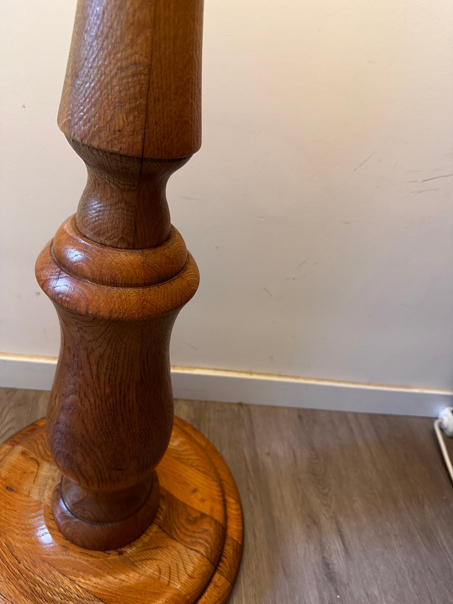 Staande lamp vloerlamp hout met plissé kap