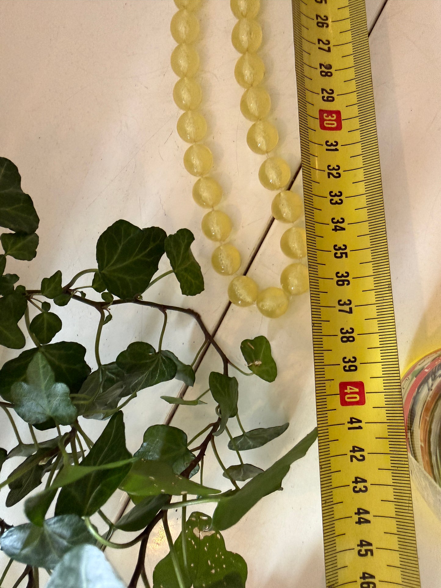 Vintage limoen kleurige kralenketting