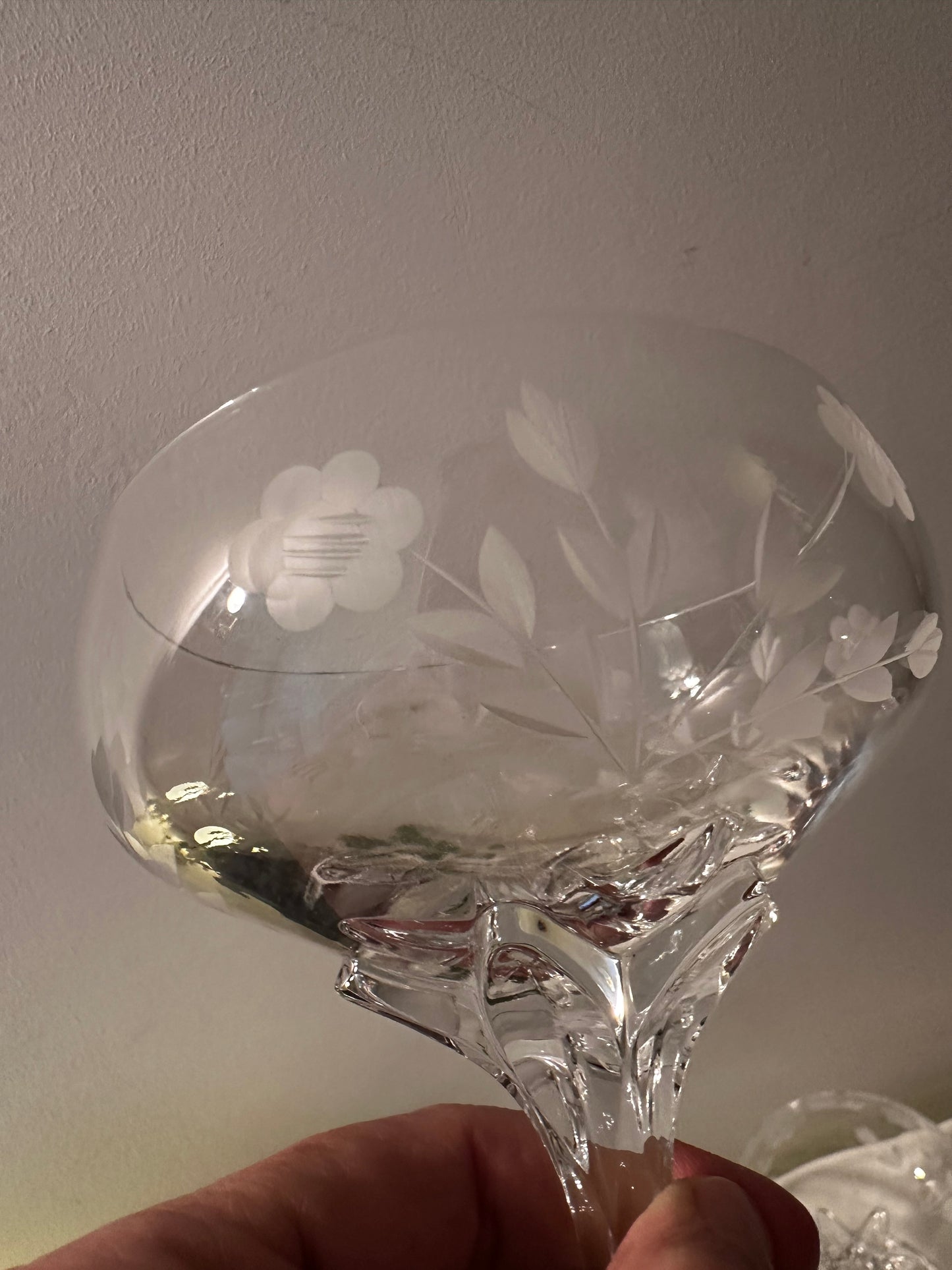 5 jaren 60 kristallen coupe glazen