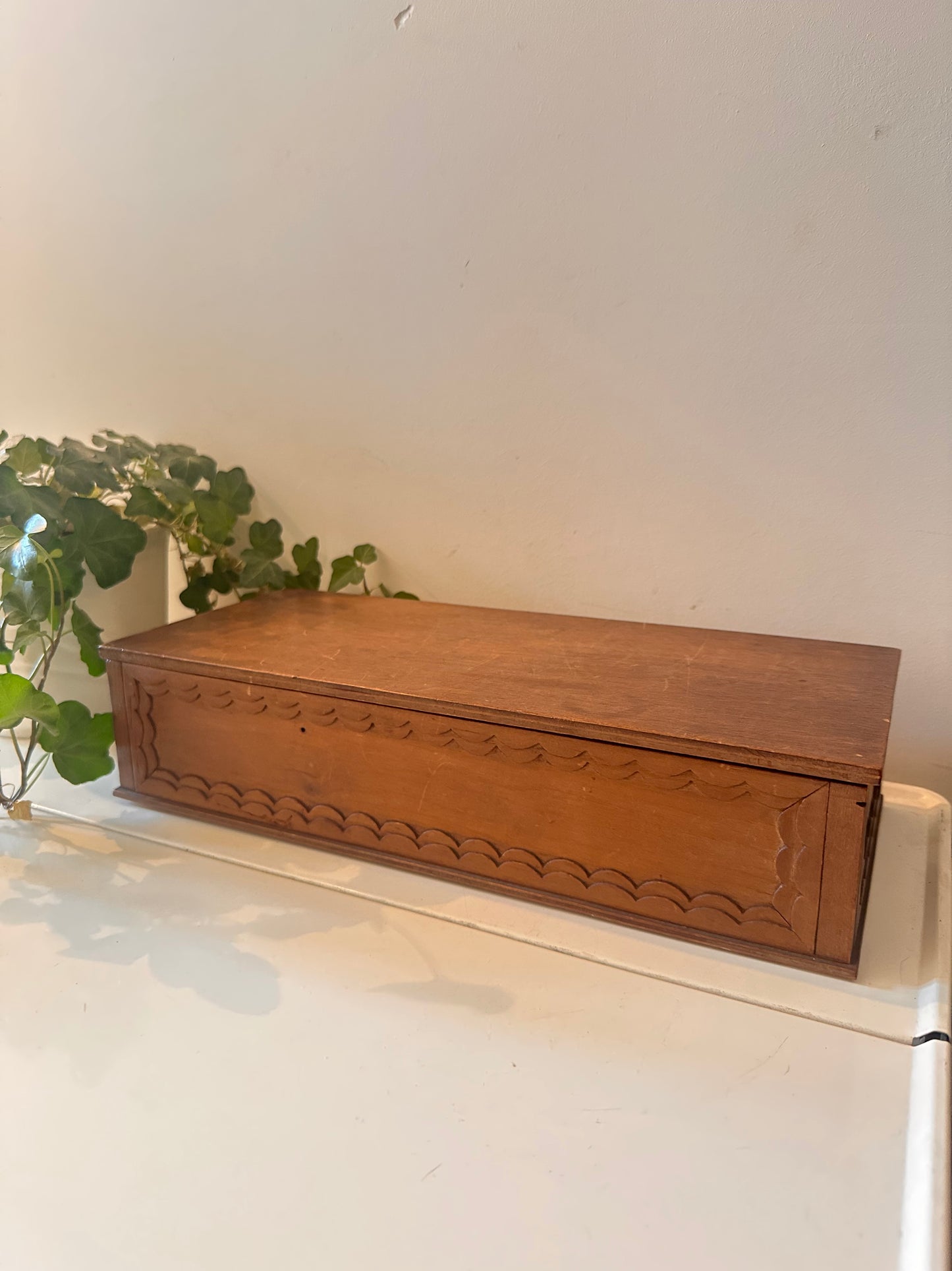 Vintage houten bewaardoos