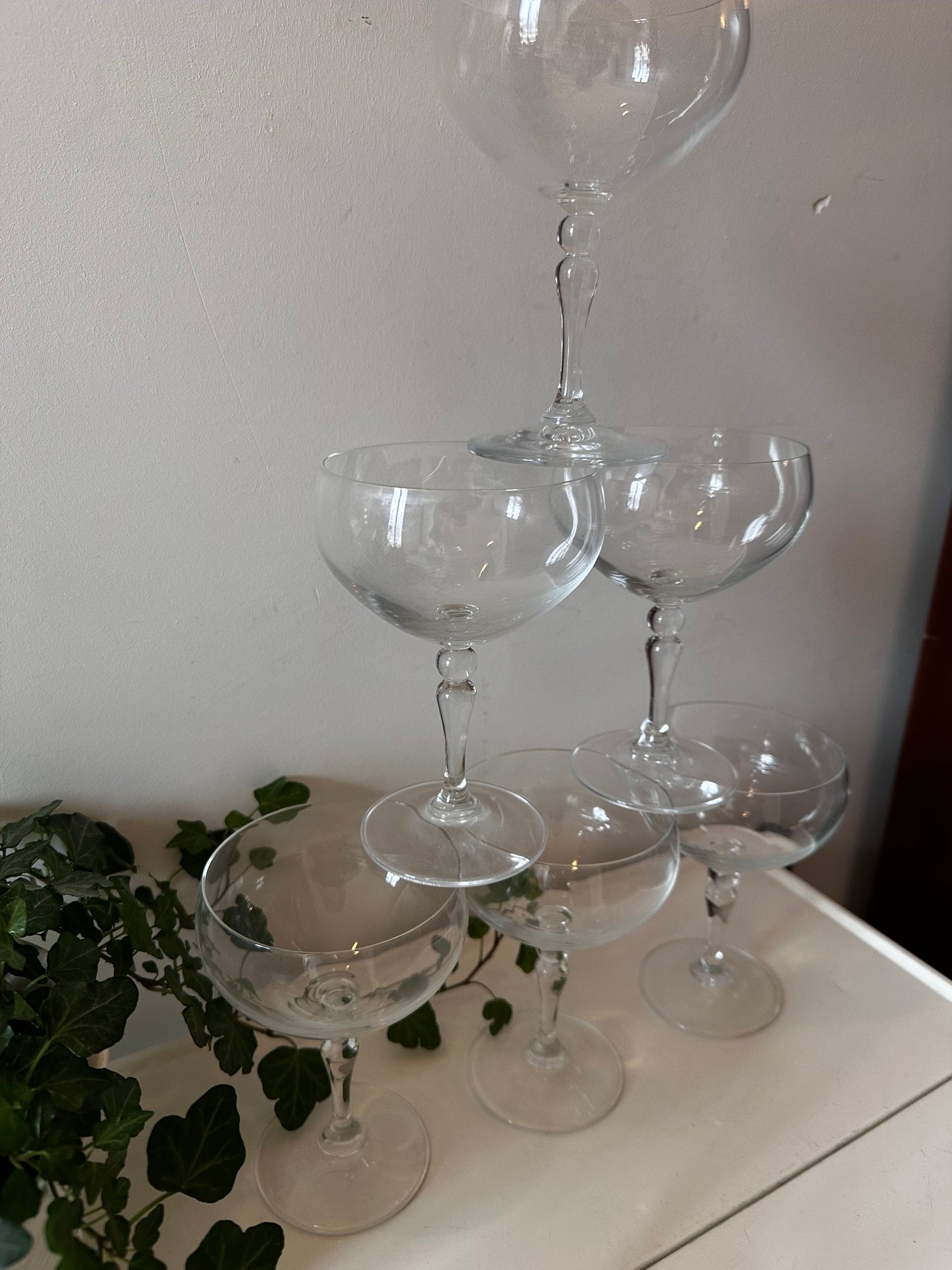 6 Kristallen coupé champagne glazen