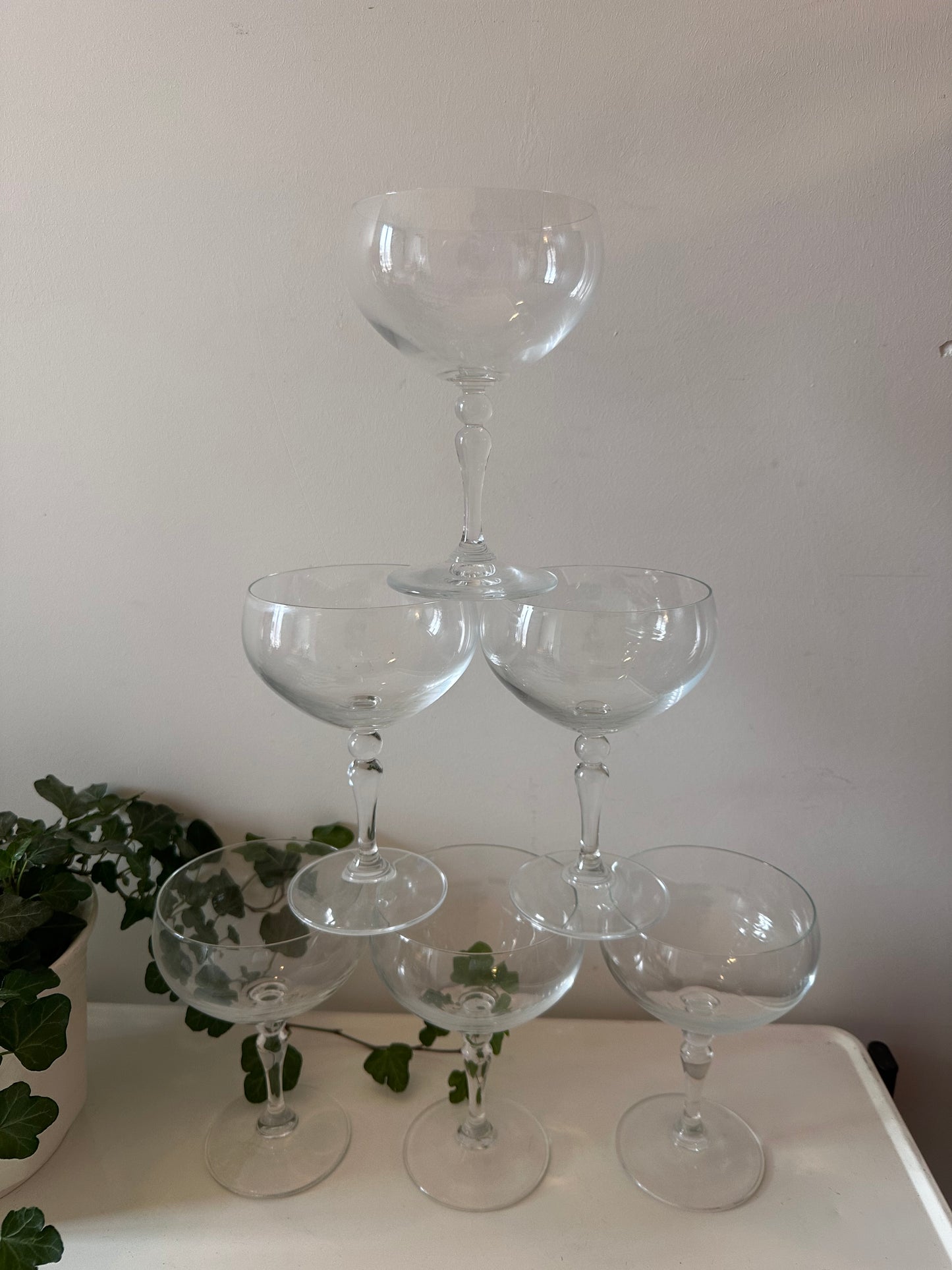 6 Kristallen coupé champagne glazen