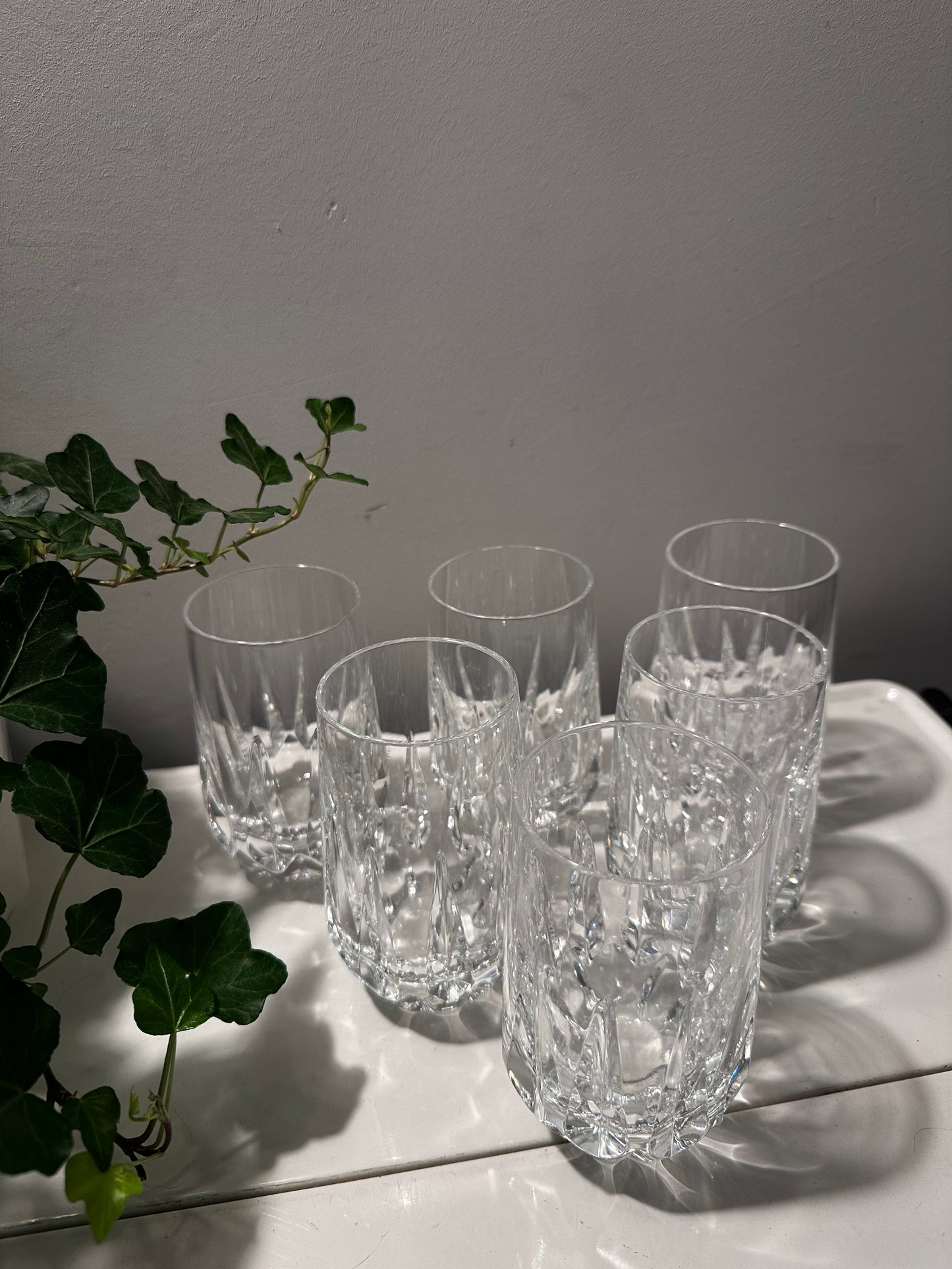 6 kristallen waterglazen