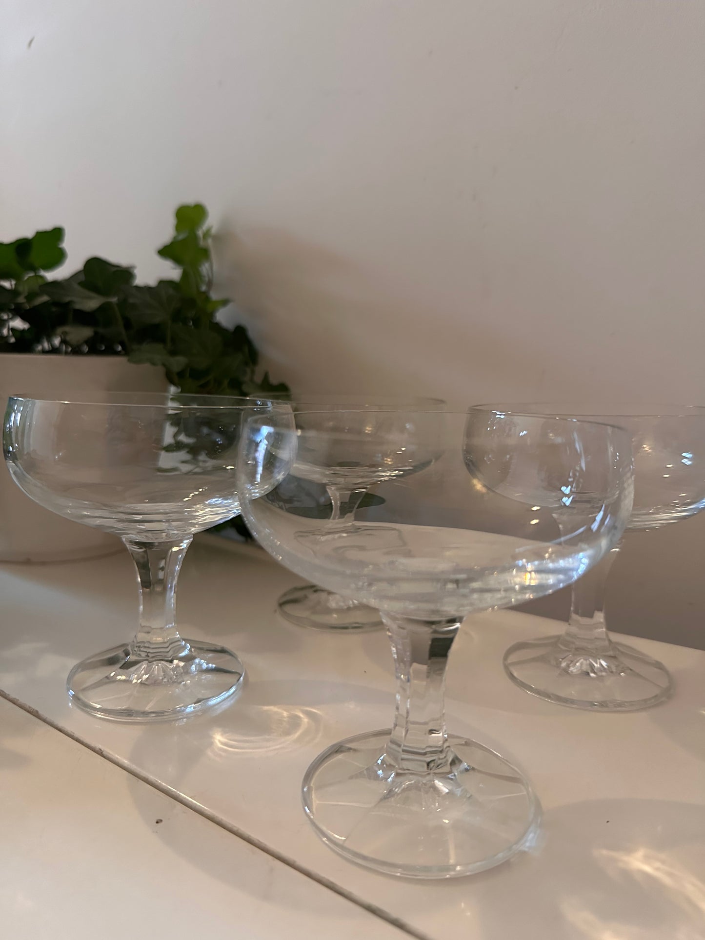 Set van 4 kristallen coupé champagne glazen