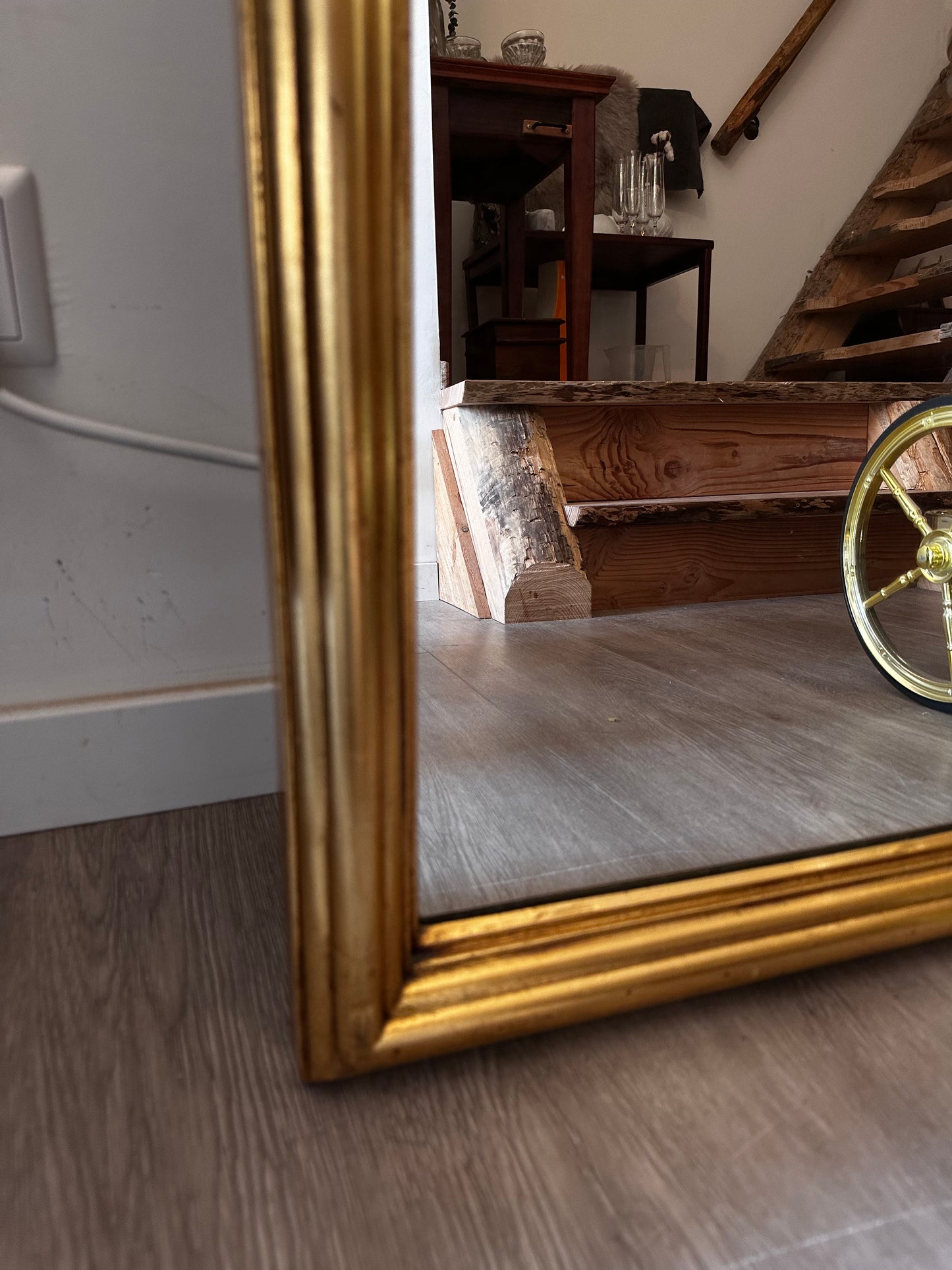 XXL Spiegel met goudkleurige rand