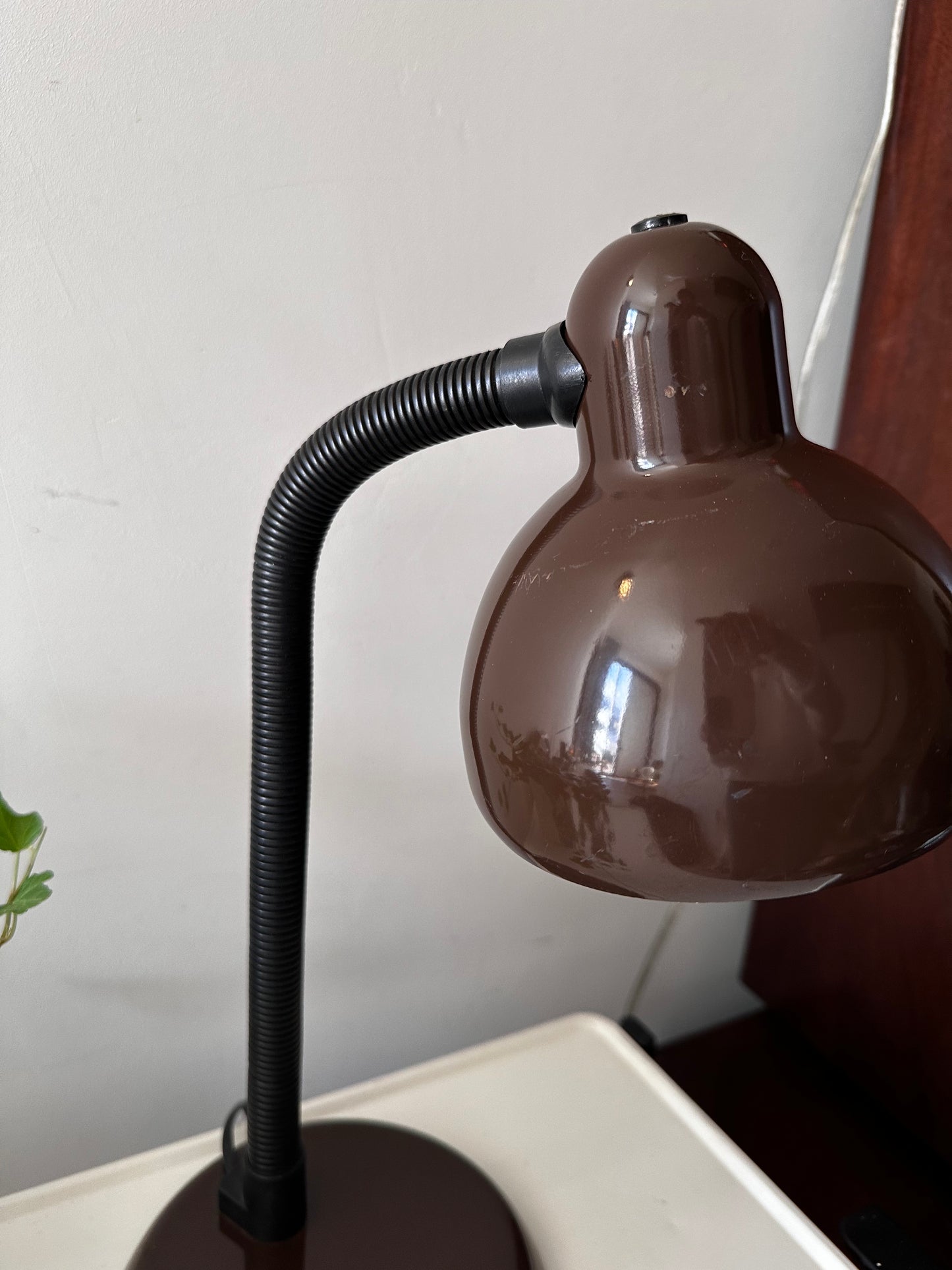 Retro bruine buro lamp jaren 70