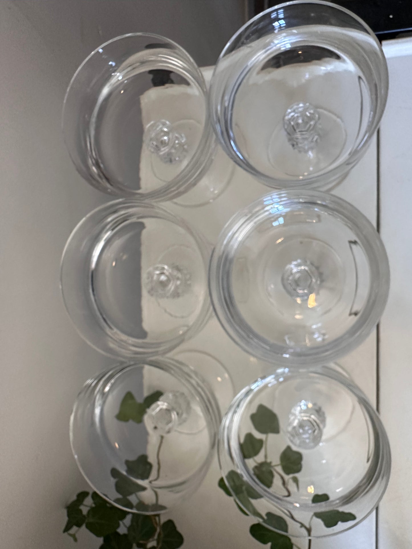 Set van 6 kristallen coupe champagne glazen