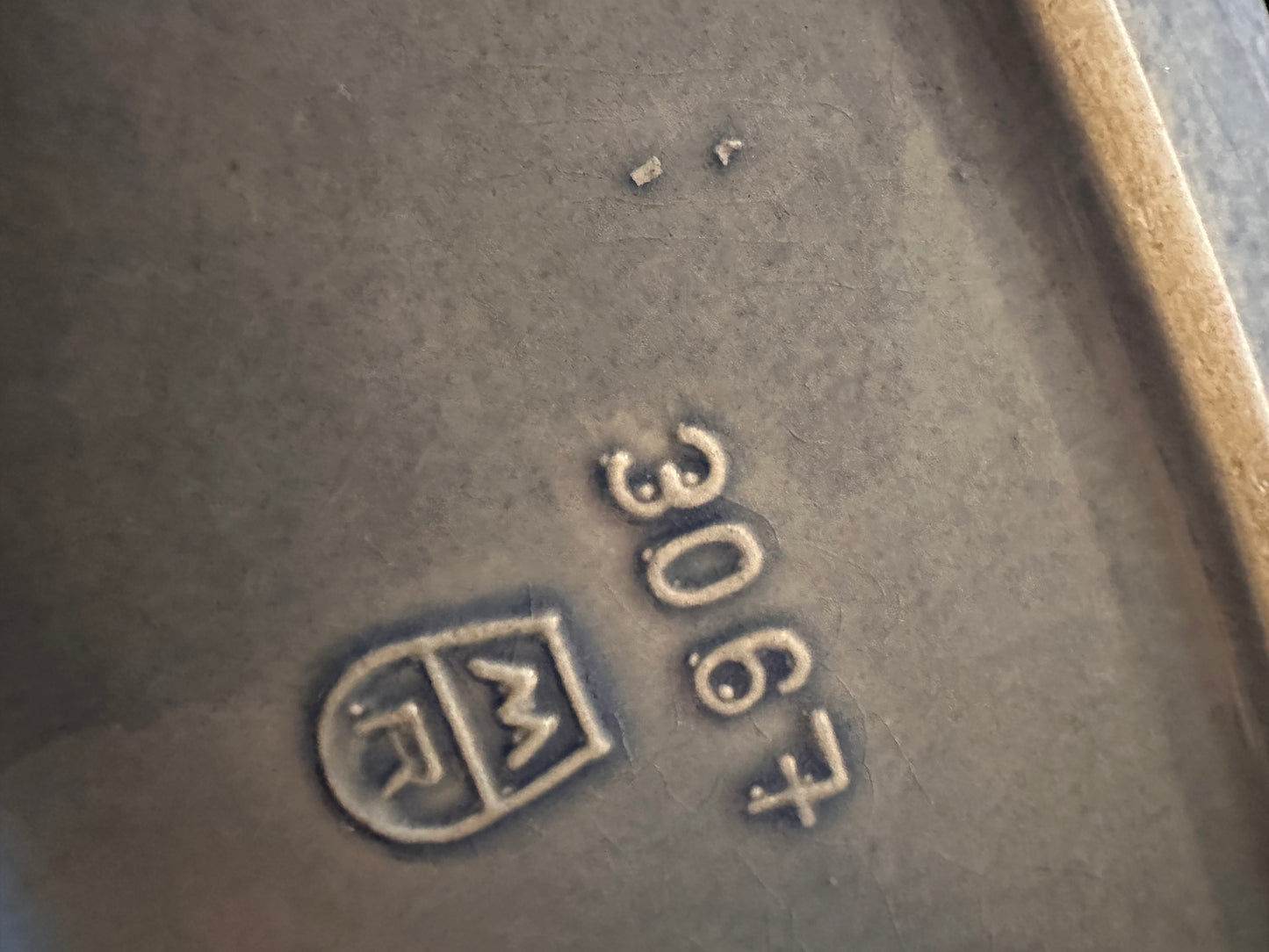 Blauw grijze keramieken visterrine