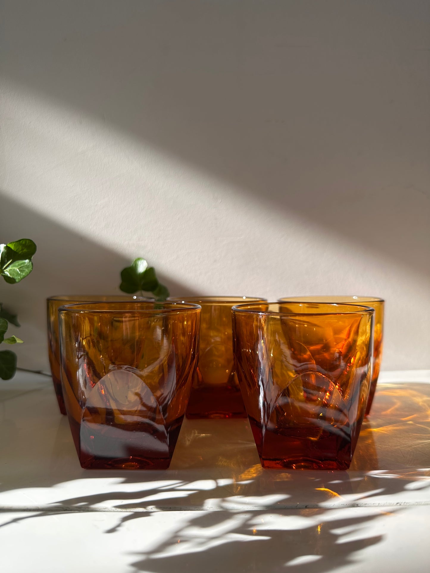 Mid Century glazen espresso kopjes