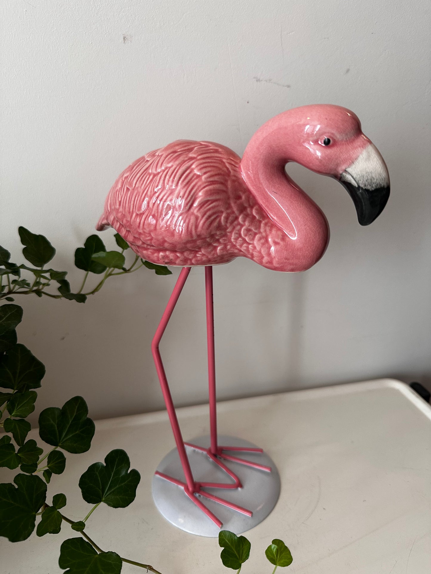 Vintage keramieken flamingo Hollywood Regency