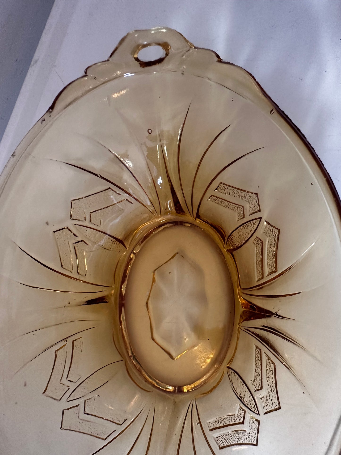 Persglazen schaaltje amberkleurig