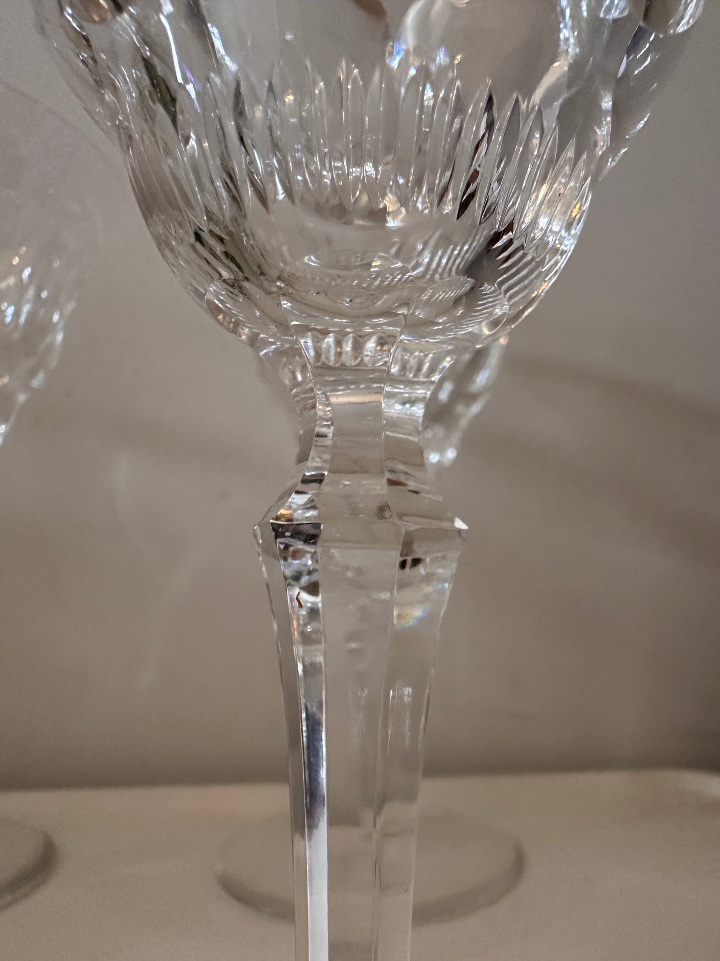 Set van 6 kristallen wijnglazen