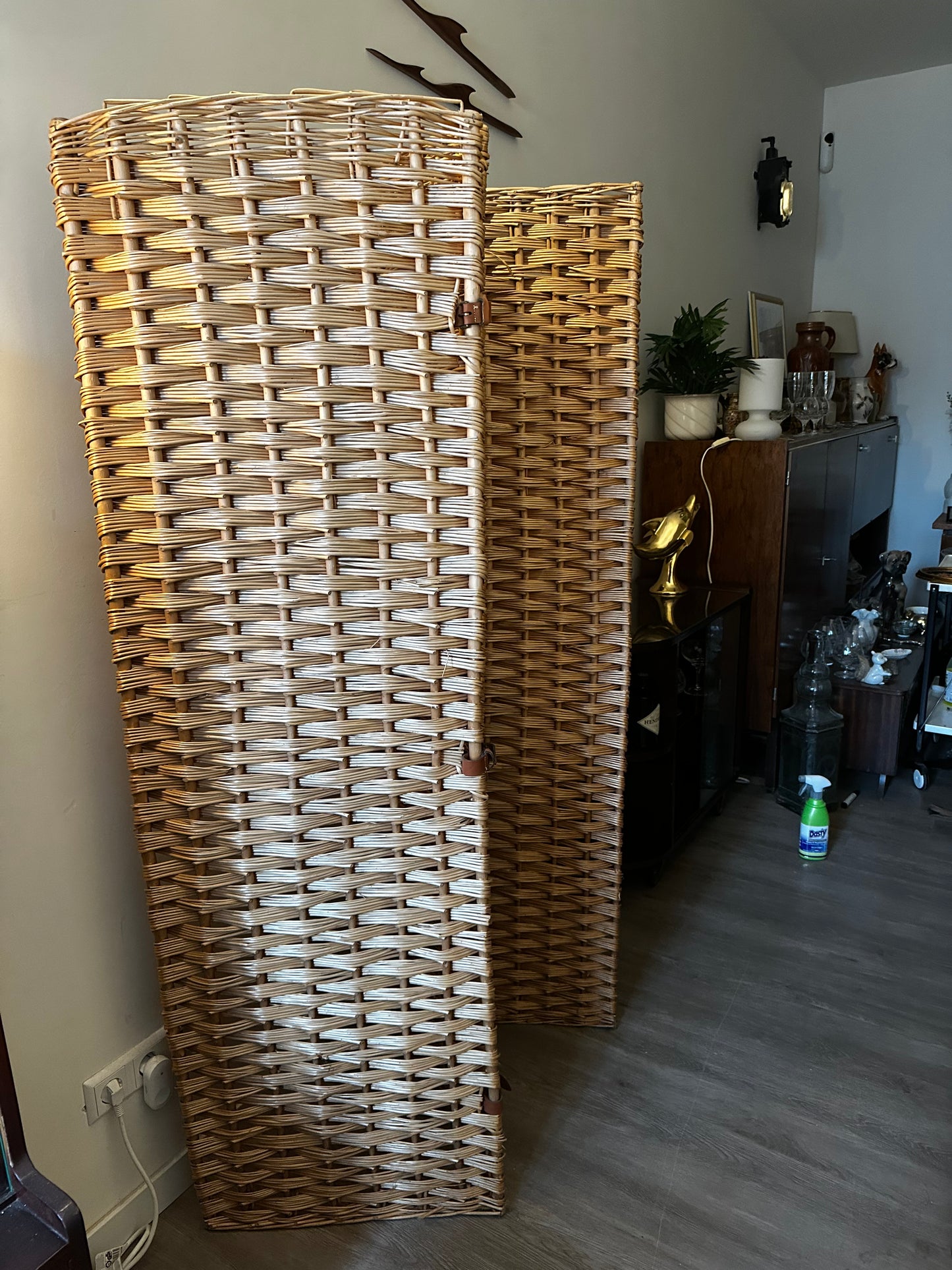 Rieten kamerscherm room divider