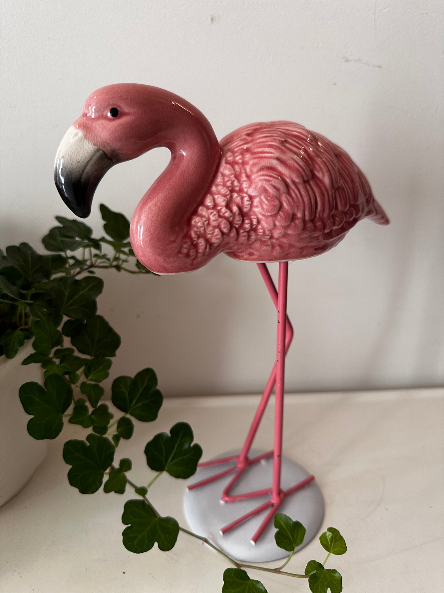 Vintage keramieken flamingo Hollywood Regency