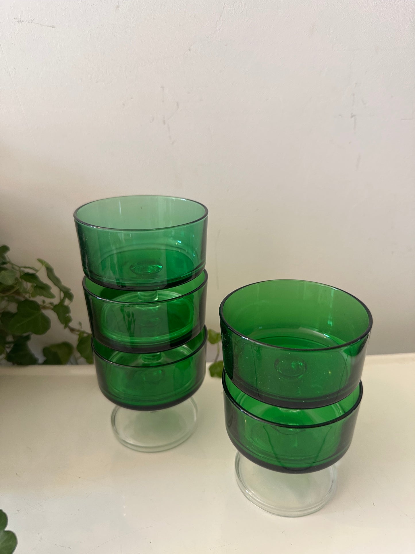 Set van 5 Luminarc glazen groen