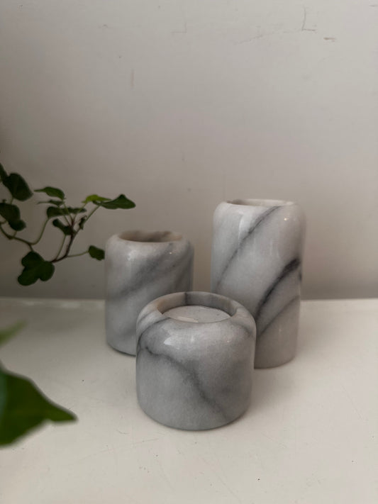 Onyx set van 3 waxinelichthouders