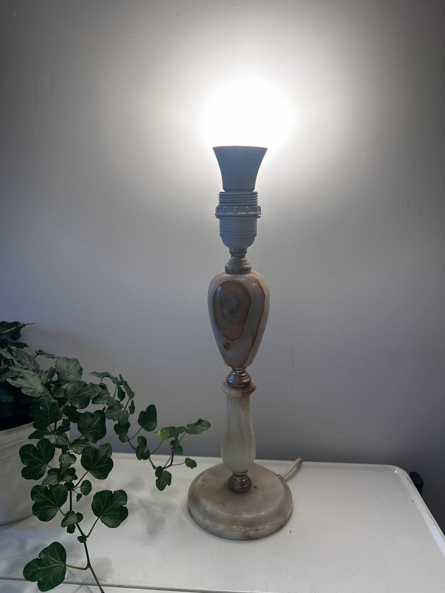 Onxy lamp vintage met messing