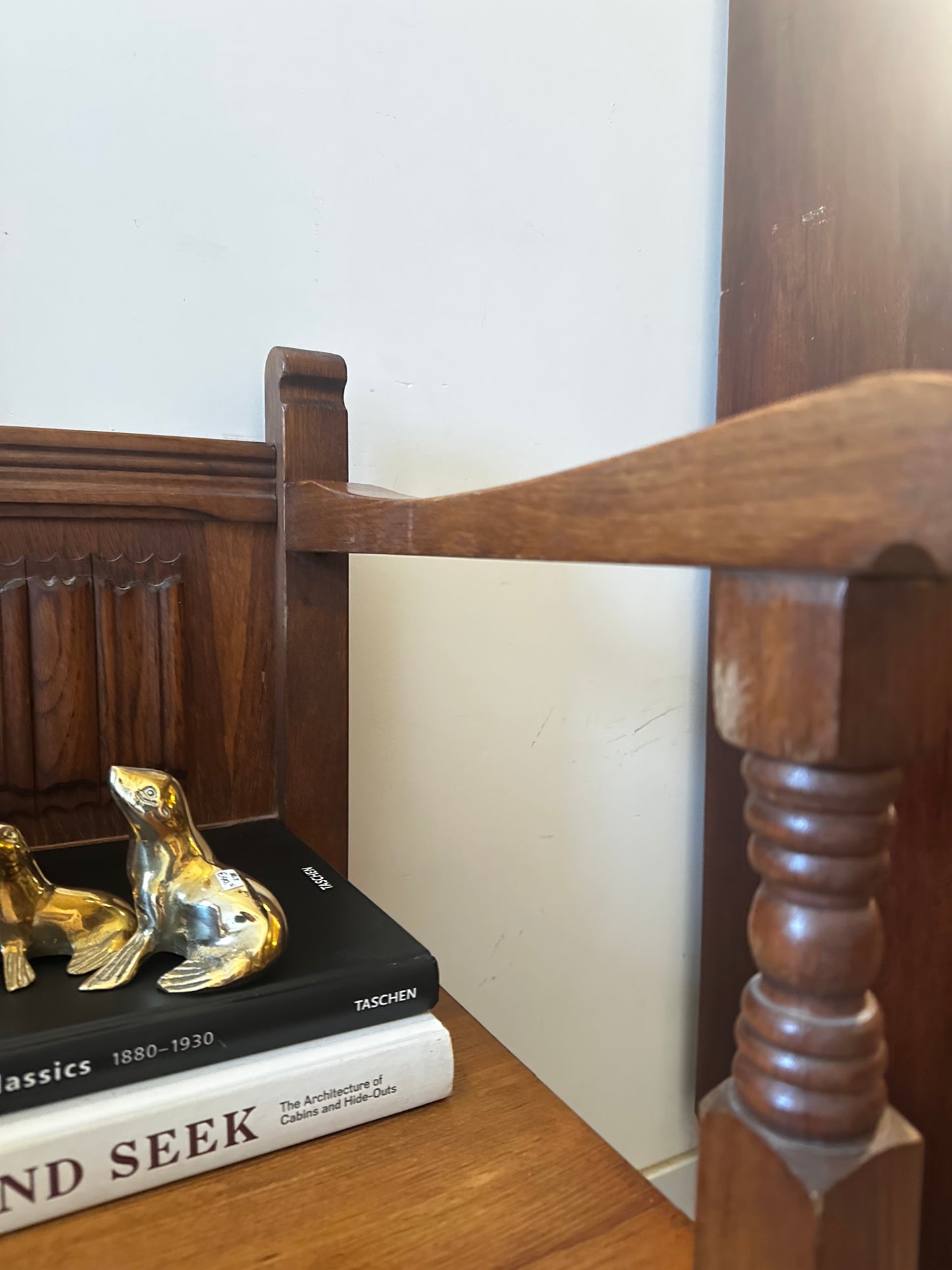 Halbankje vintage hout