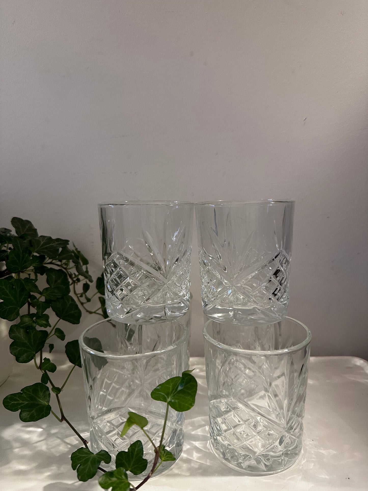 Set van 6 vintage whiskey glazen