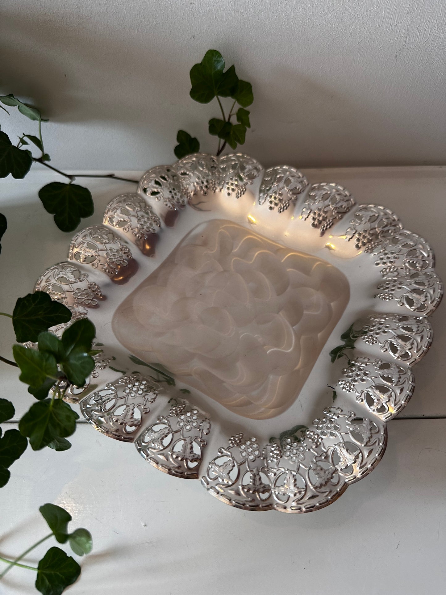 Zilverkleurige schaal