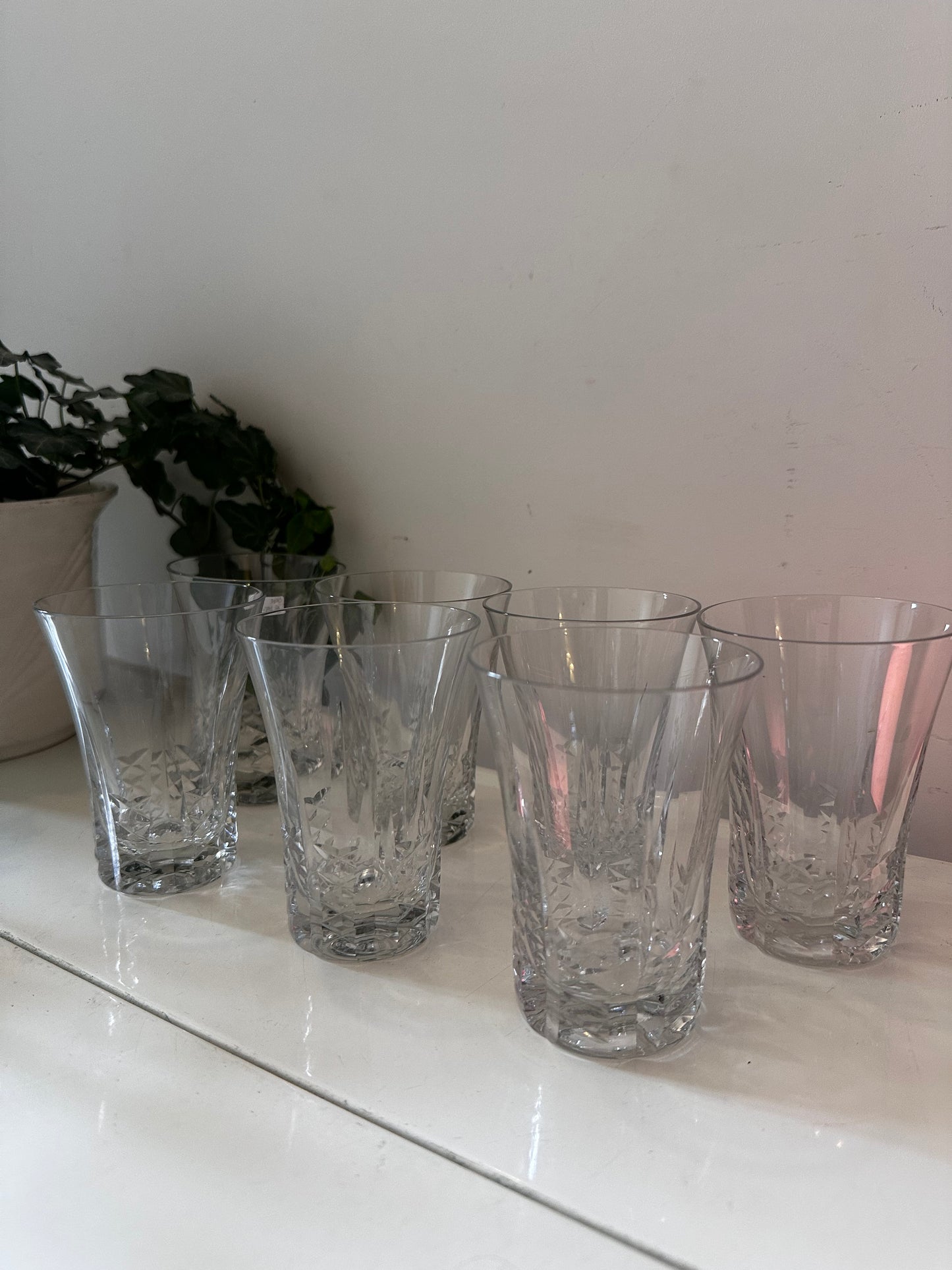 Set van 7 kristallen waterglaasjes