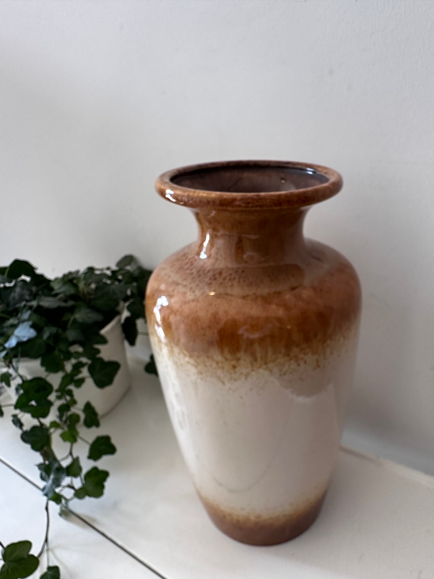 West Germany vaas bruin beige