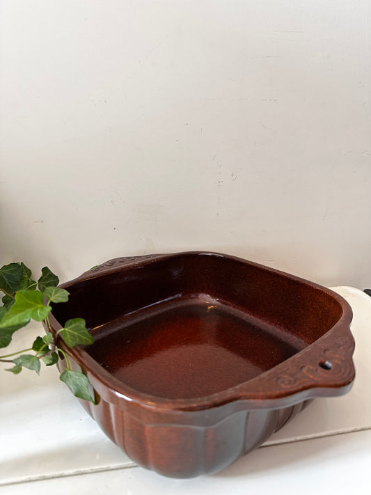 Jaren 70 keramieken ovenschaal