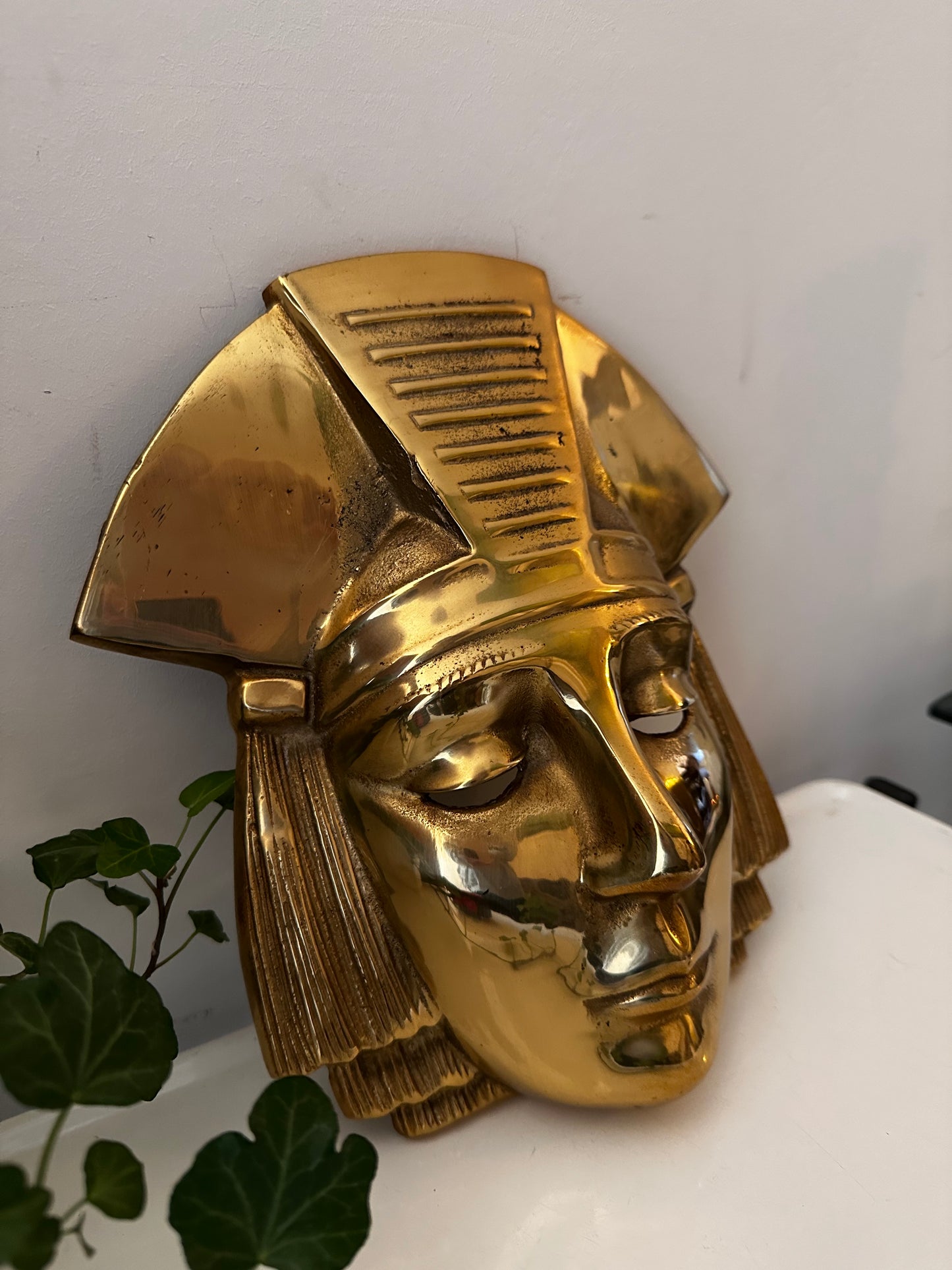 Vintage messing farao masker