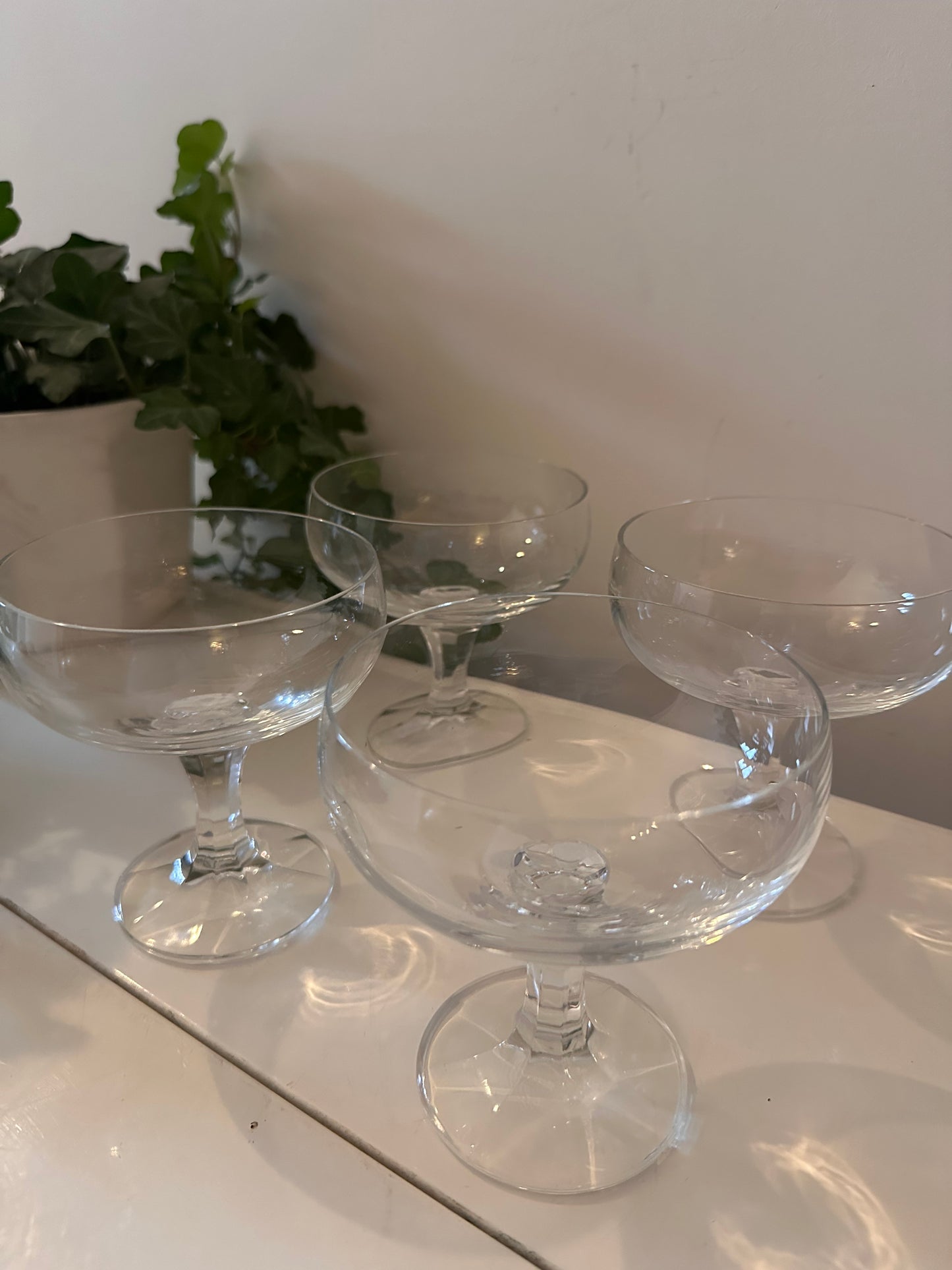 Set van 4 kristallen coupé champagne glazen