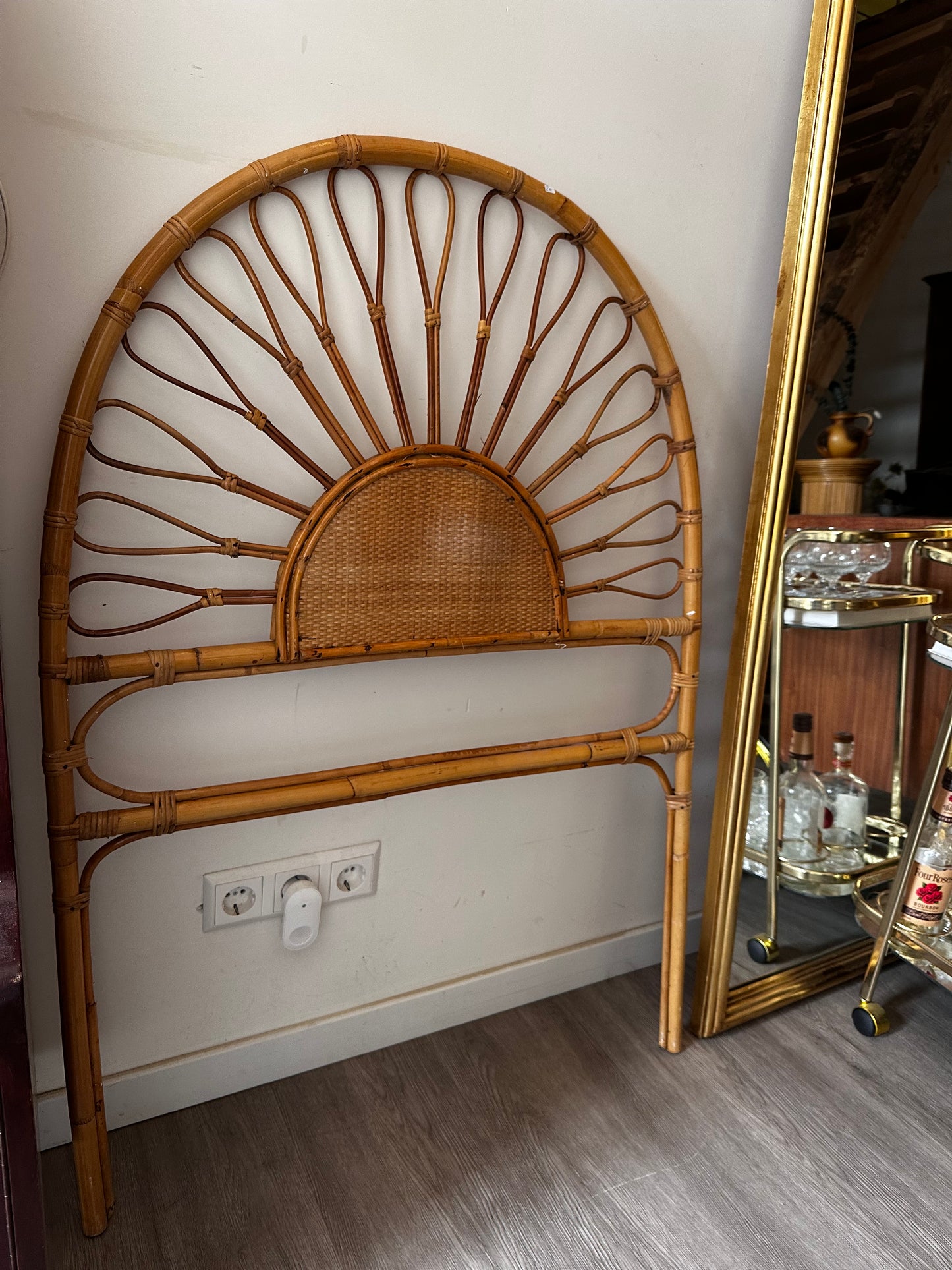 Rotan vintage hoofdbord jaren 70