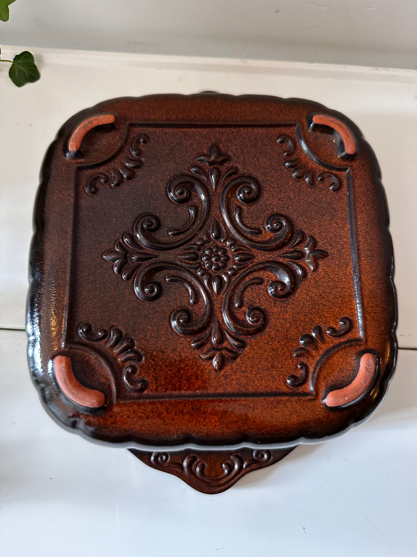 Jaren 70 keramieken ovenschaal