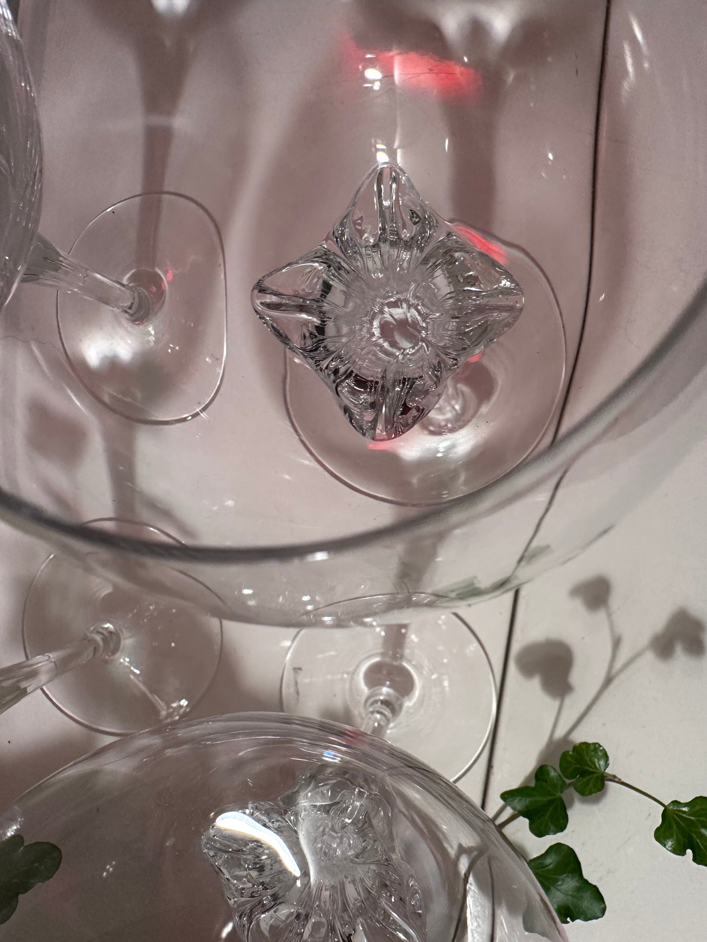 4 kristallen wijnglazen vintage