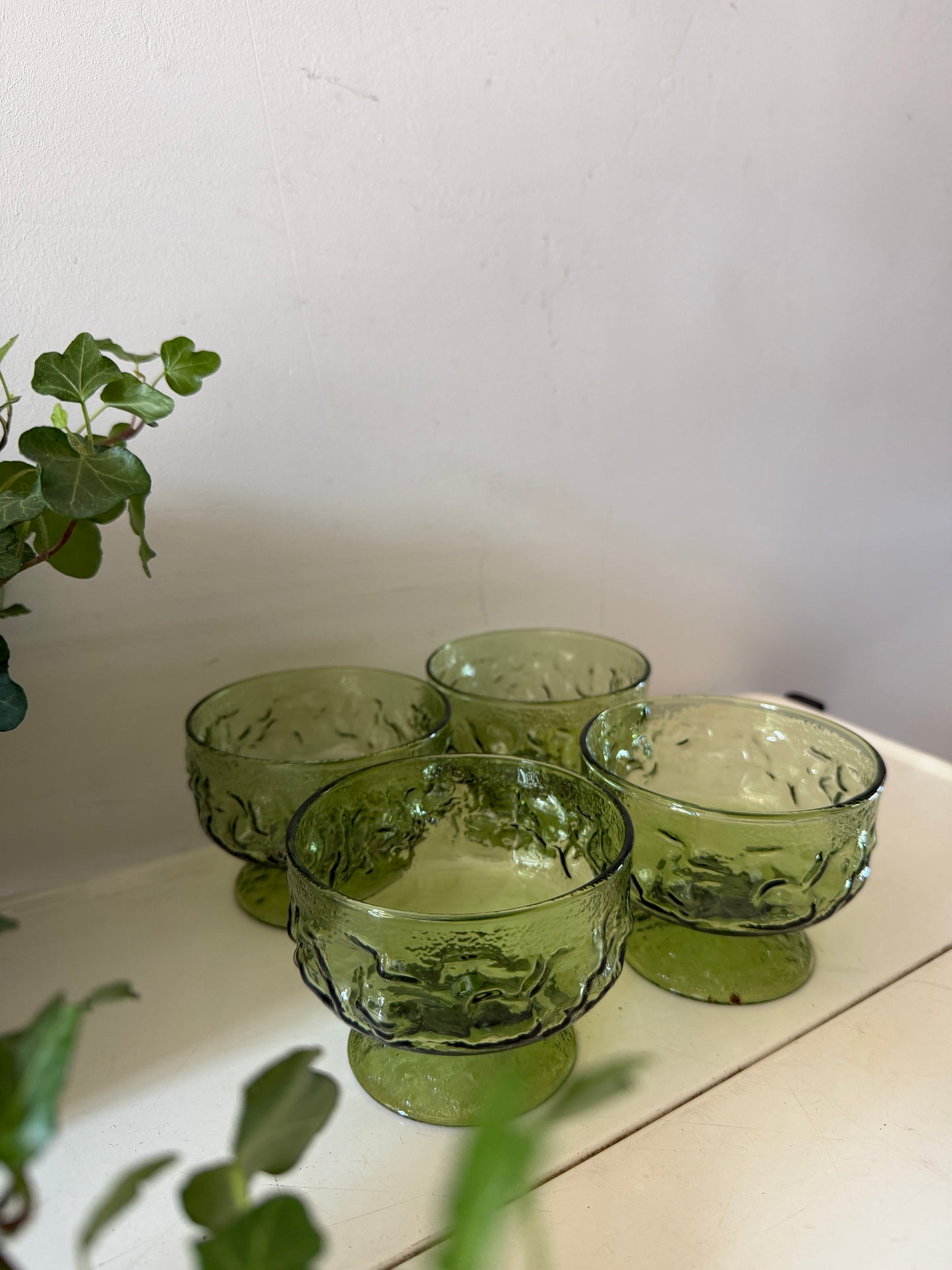 Set van 4 vintage Italiaanse glazen coupes
