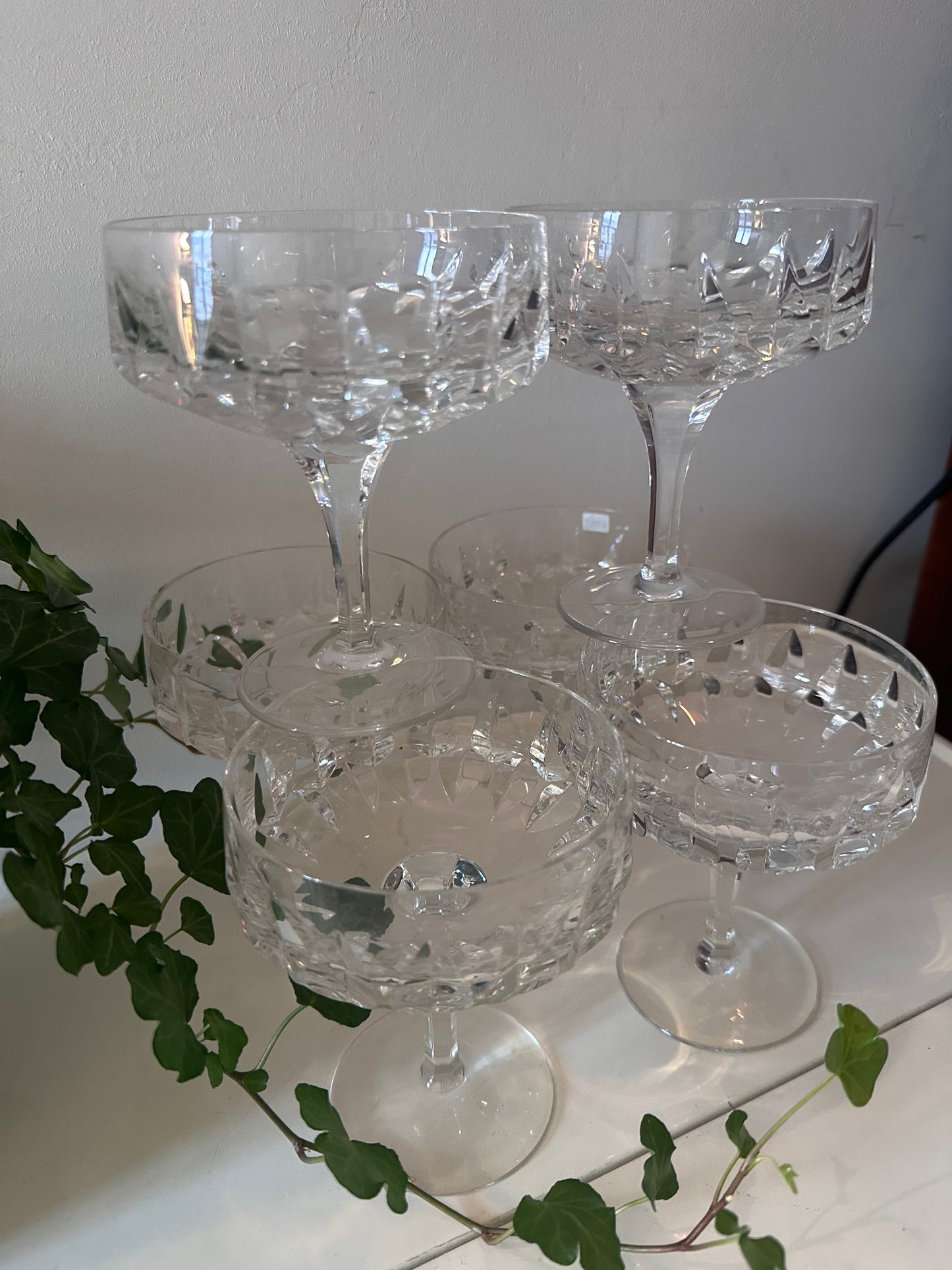 6 kristallen coupé champagne glazen