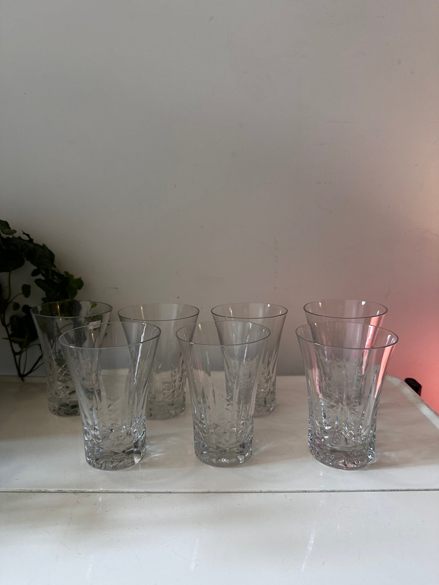 Set van 7 kristallen waterglaasjes