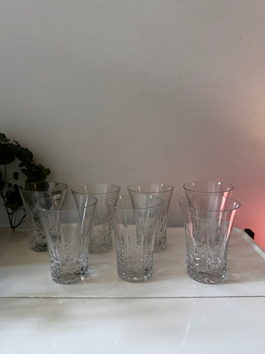 Set van 7 kristallen waterglaasjes