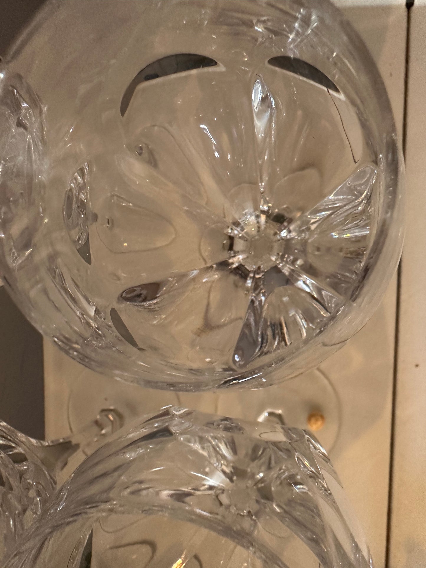 Set van 6 kristallen wijnglazen