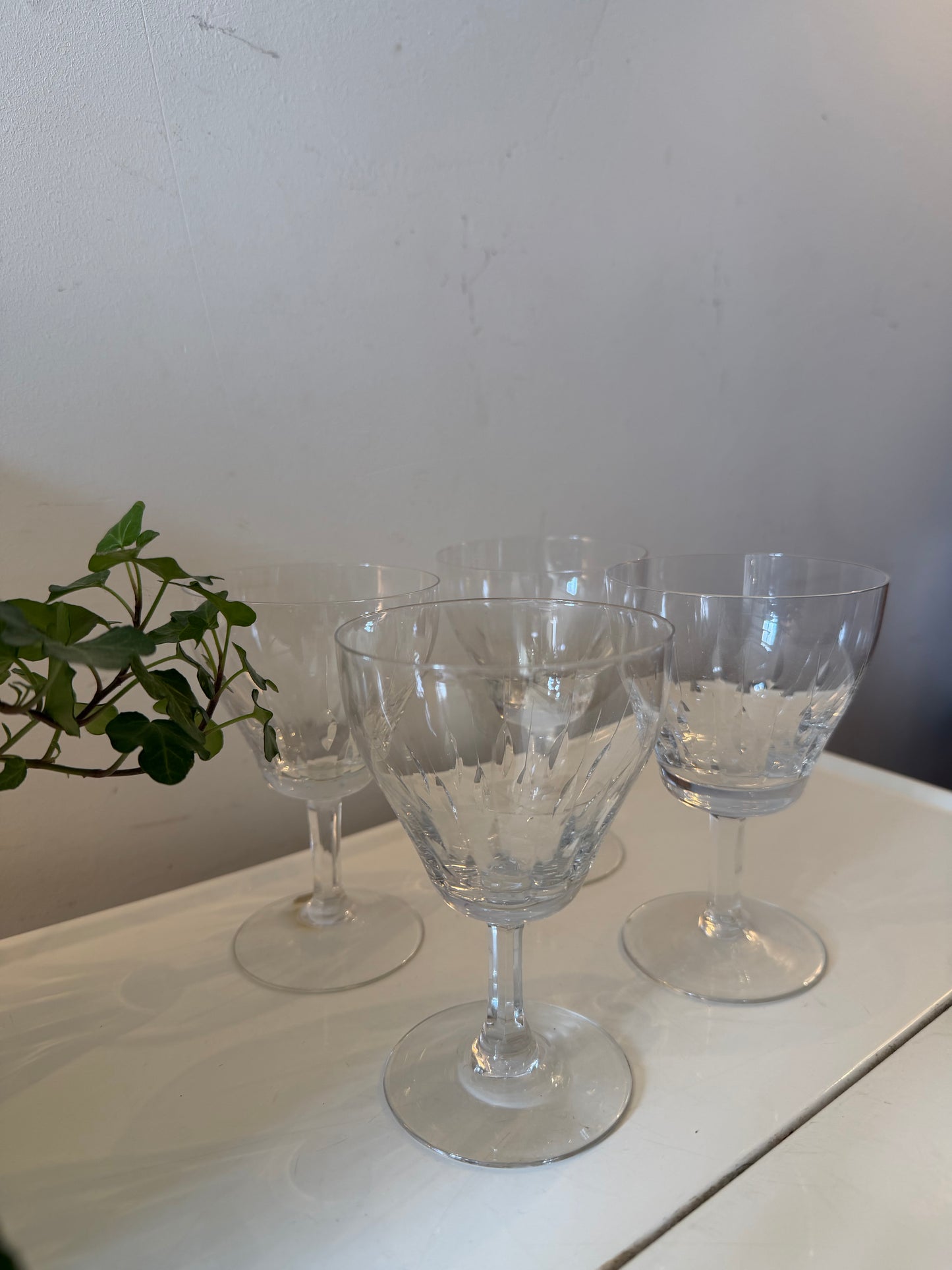 Set van 4 kristallen voetglazen