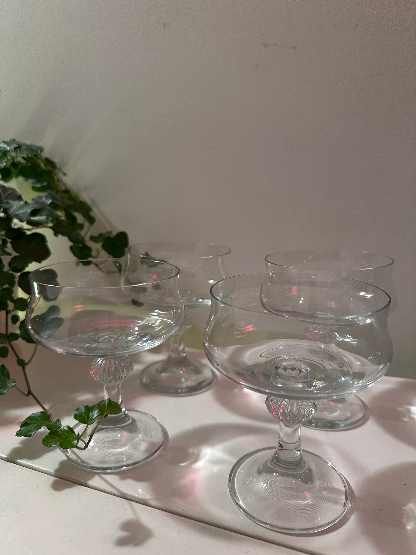 Set van 4 kristallen coupe champagne glazen