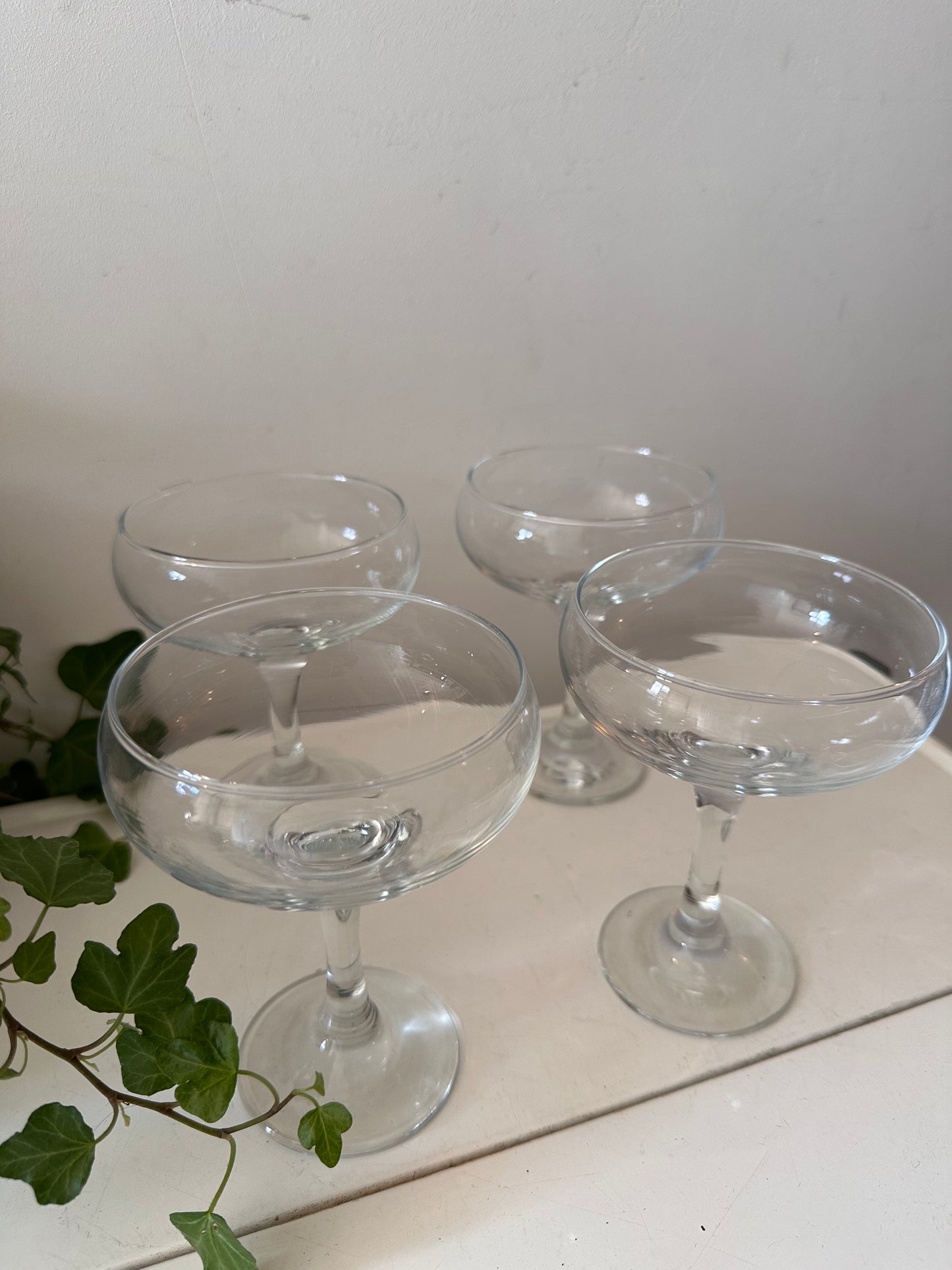 Set van 4 kristallen coupe champagne