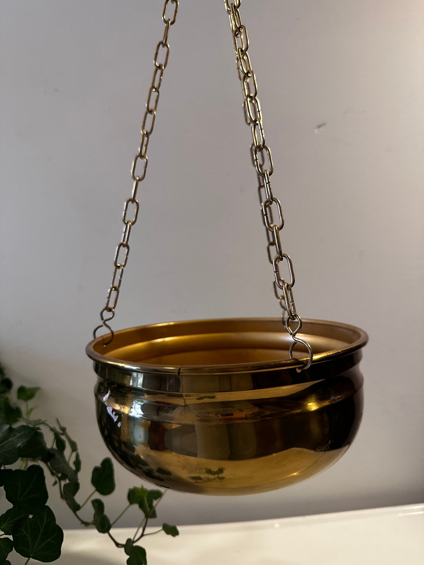 Vintage koperen plantenhanger